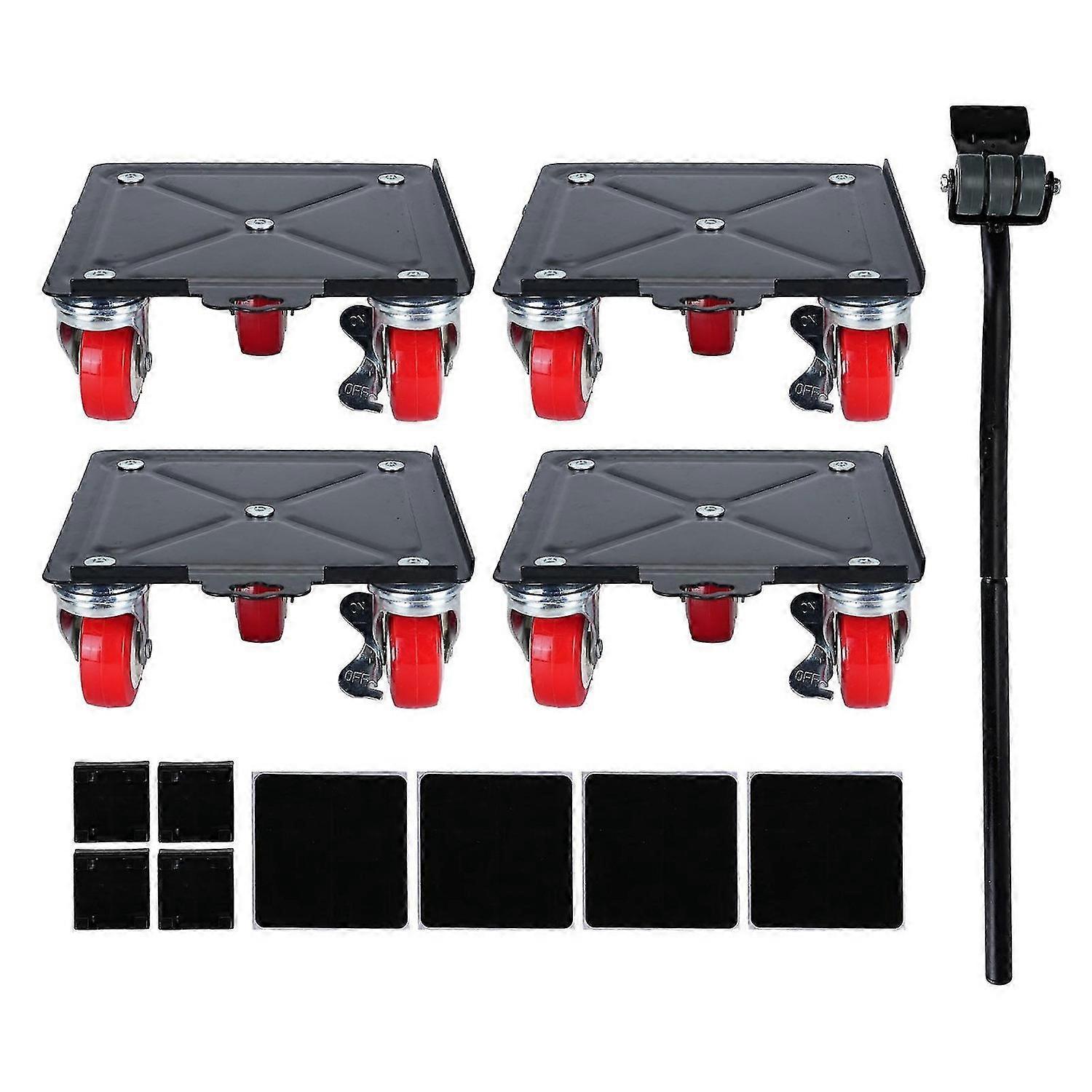 Furniture Mover Set 3000kg Load Heavy Duty Furniture Dolly Set with 5 Universal Wheels Brakes