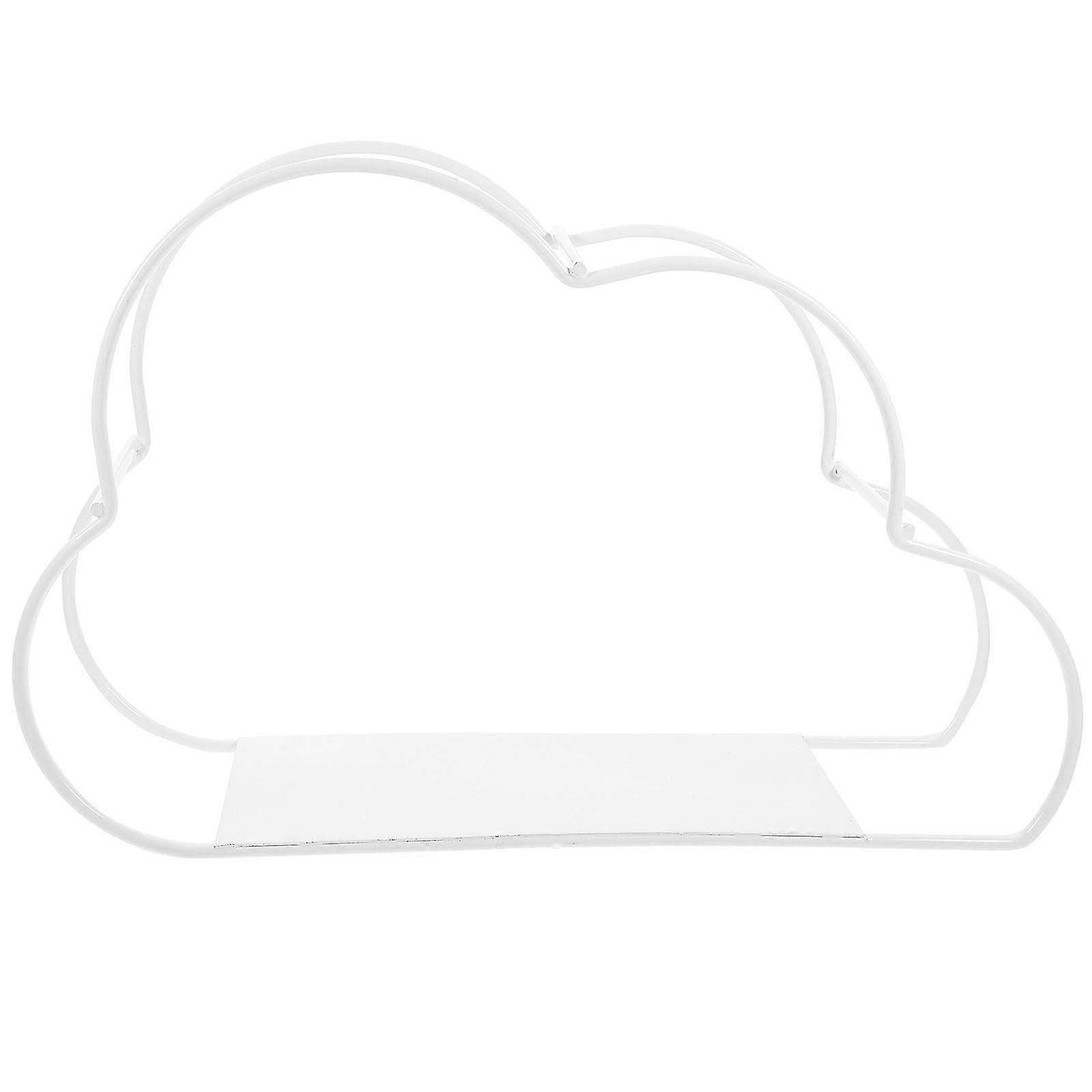 クラウドワイヤーシェルフラックモダンメタルワイヤーブックシェルフシンプルなマガジンホルダースタンドホームオフィスホワイト32.00X21.50X9.80CMストレージ1パック-良い