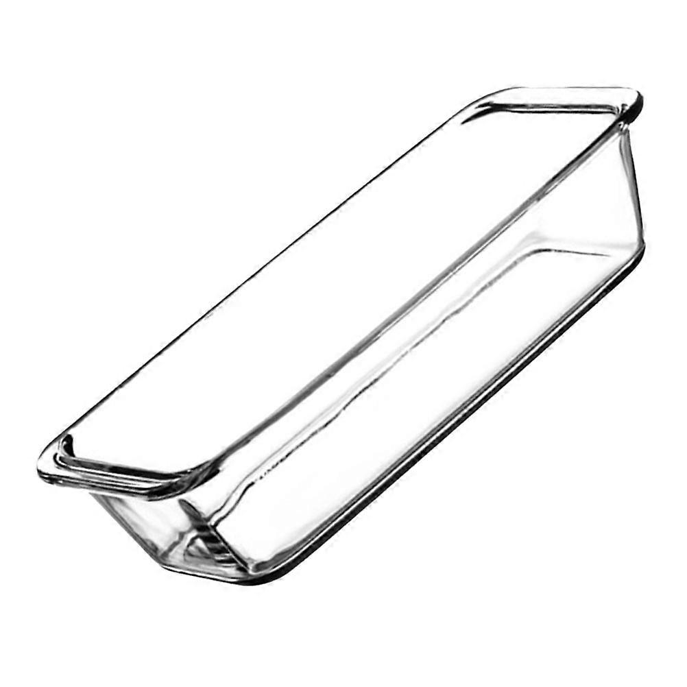 1Pc Household Baking Pan Tempered Glass Rectangular Salad Bowl White