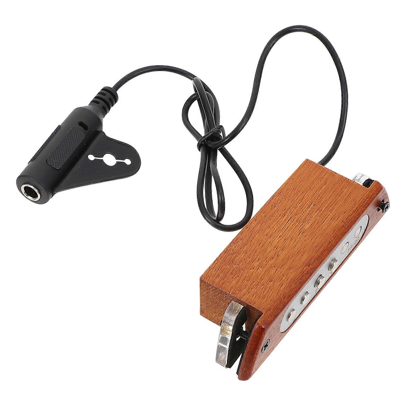 Practical Acoustic Guitar Pickup for Folk Guitar Brown Multi-function 1Pc