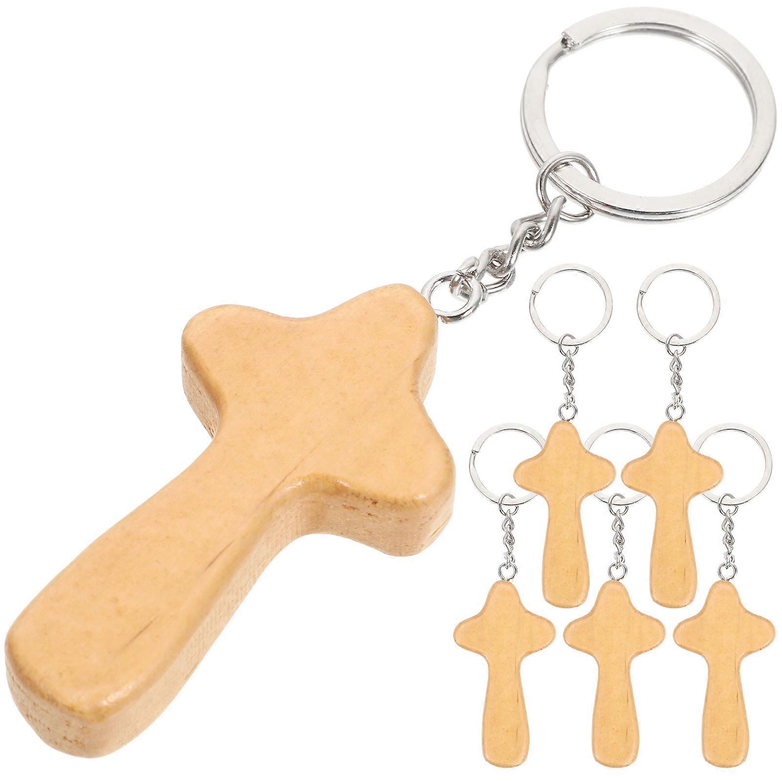 Pendant Creative Keychain Cross Keychains Chic Appearance Iron 6Pcs