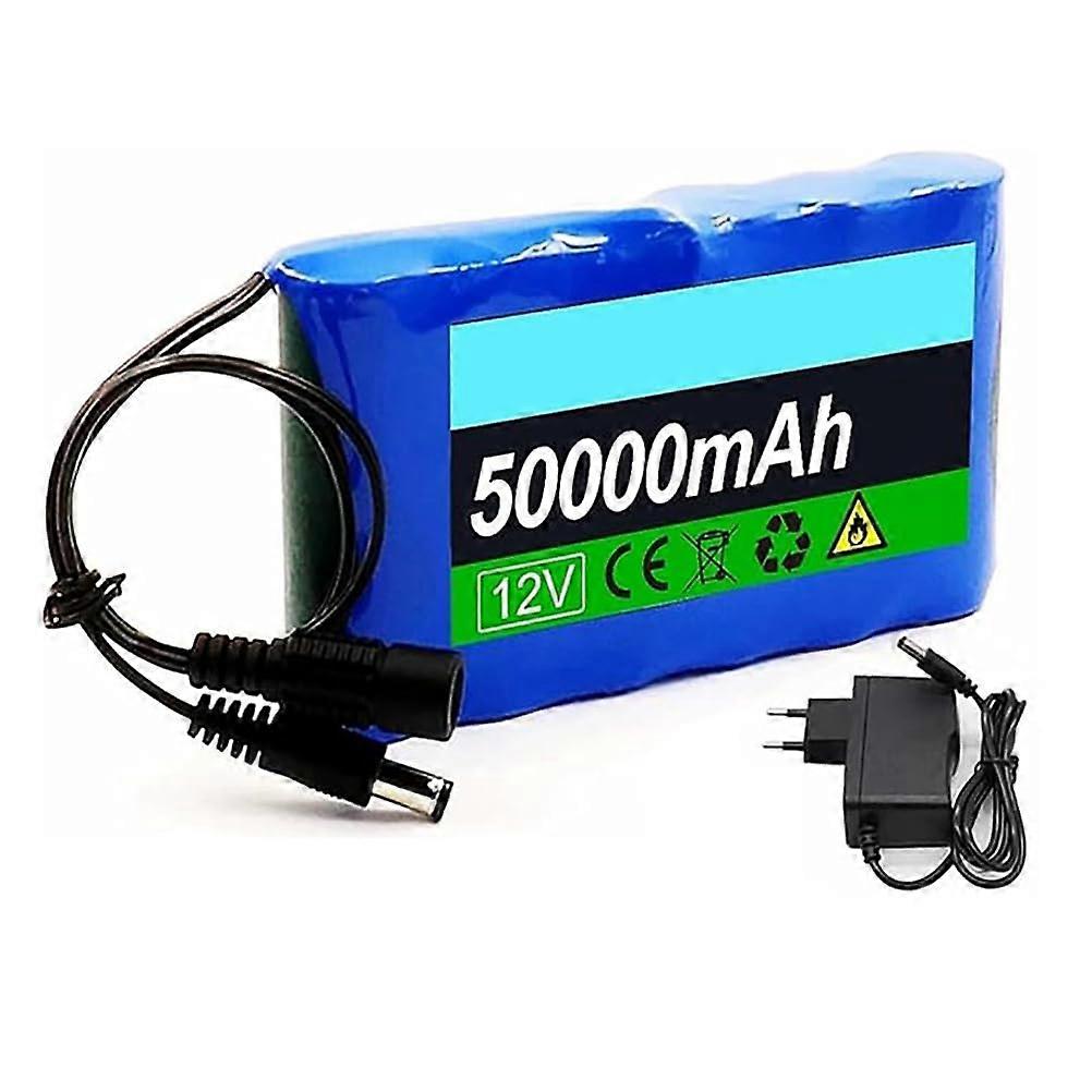 12V 50000mAh Lithiumion Battery Pack, 12V 3S2P Battery with 12.6V DC Charger and BMS for Various Replaceable Electronic Devices