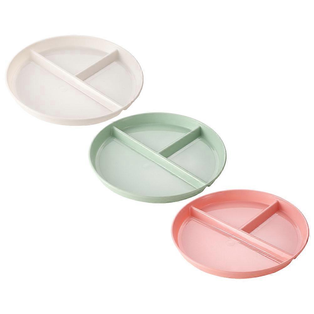 Breakfast Plates Divided Dinner Plates For Diet Portion Control Pink 3Pcs