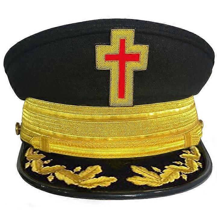 Knights Templar Dress Caps With Vinework And Gold Braid