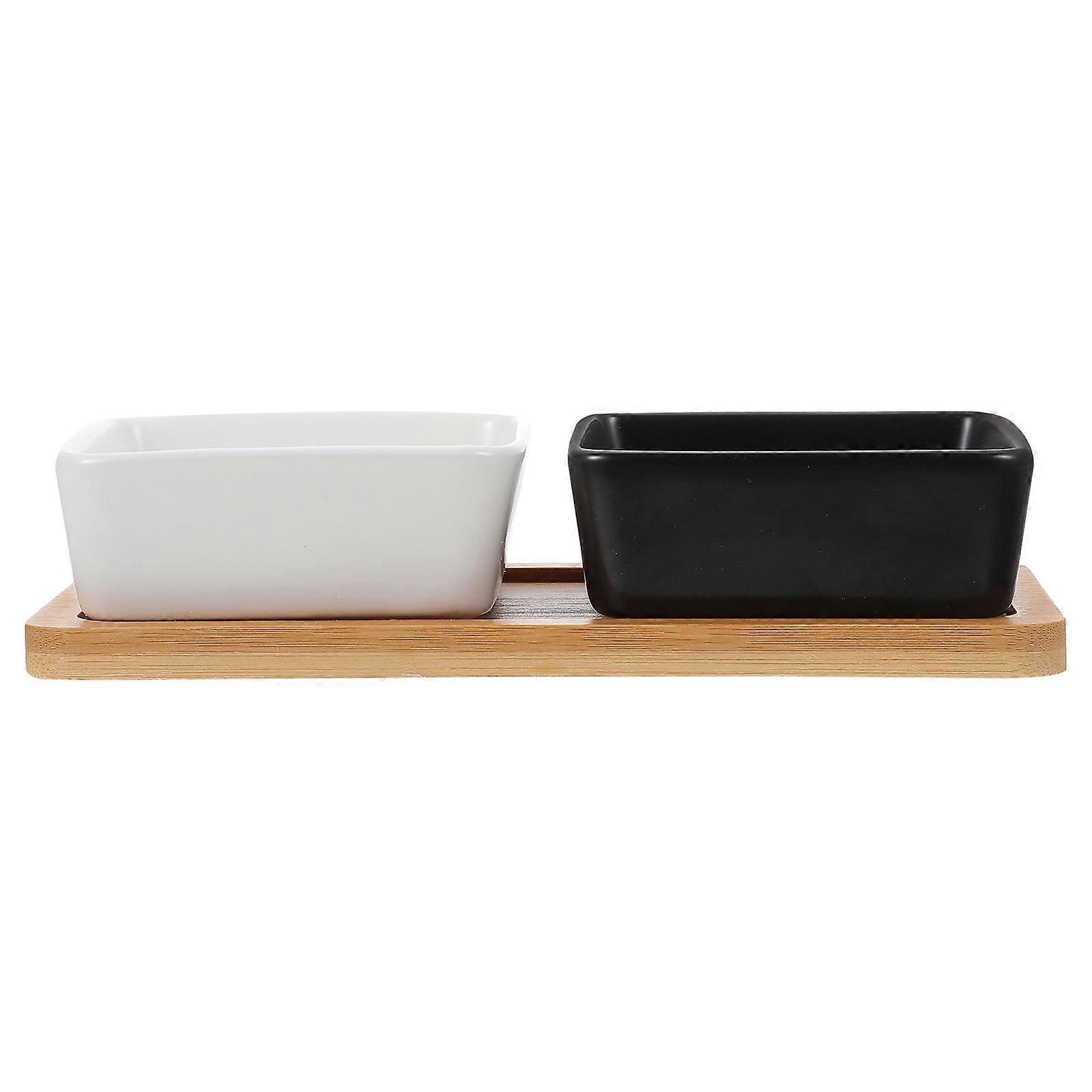 1 Set of Convenient Pet Bowls for Cat and Dog Food with Serving Bowls and Pet Drinking Bowl on a Tray