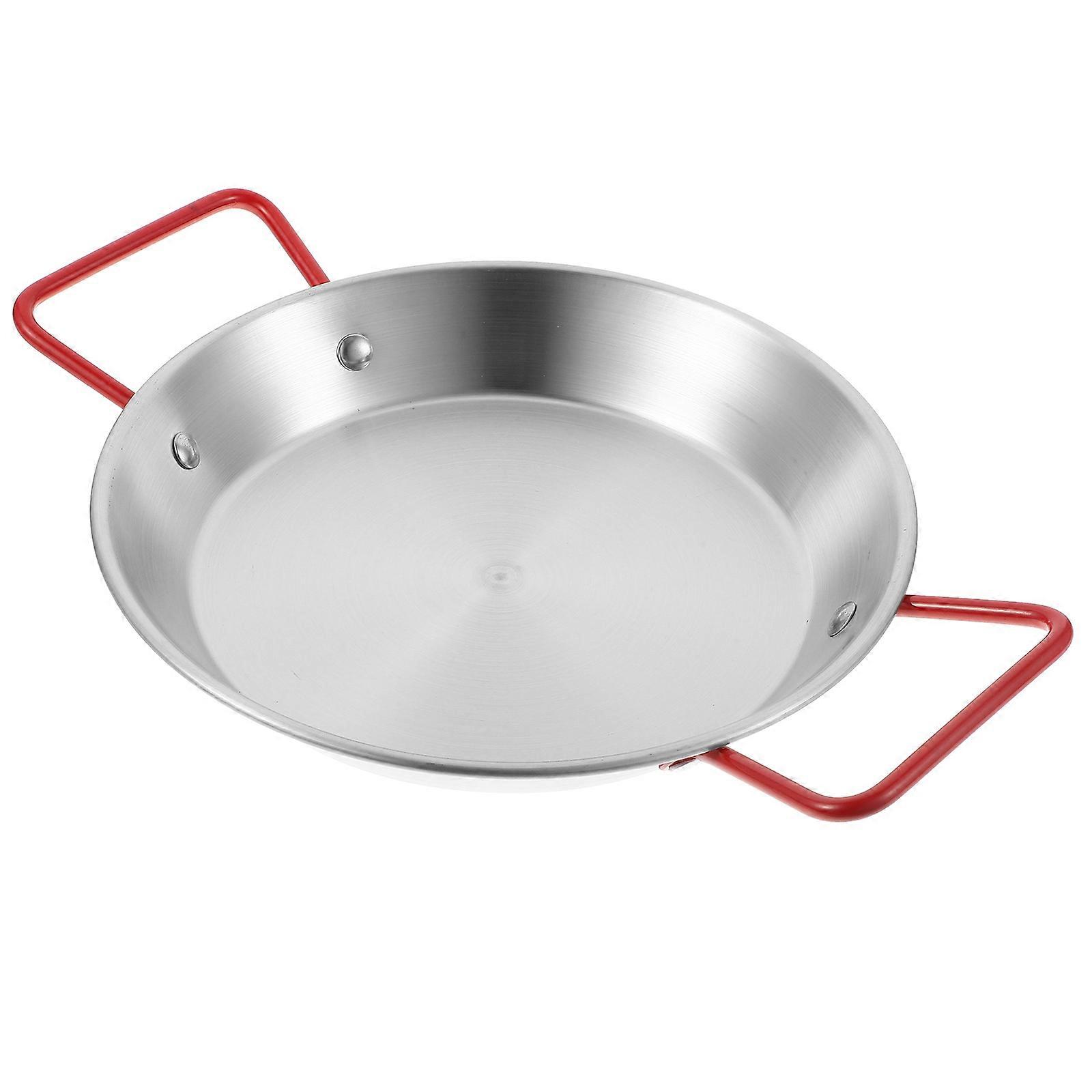 Food Tray with Handle Stainless Steel Plate Picnic Use 29X21CM Salad Storage 1Pcs