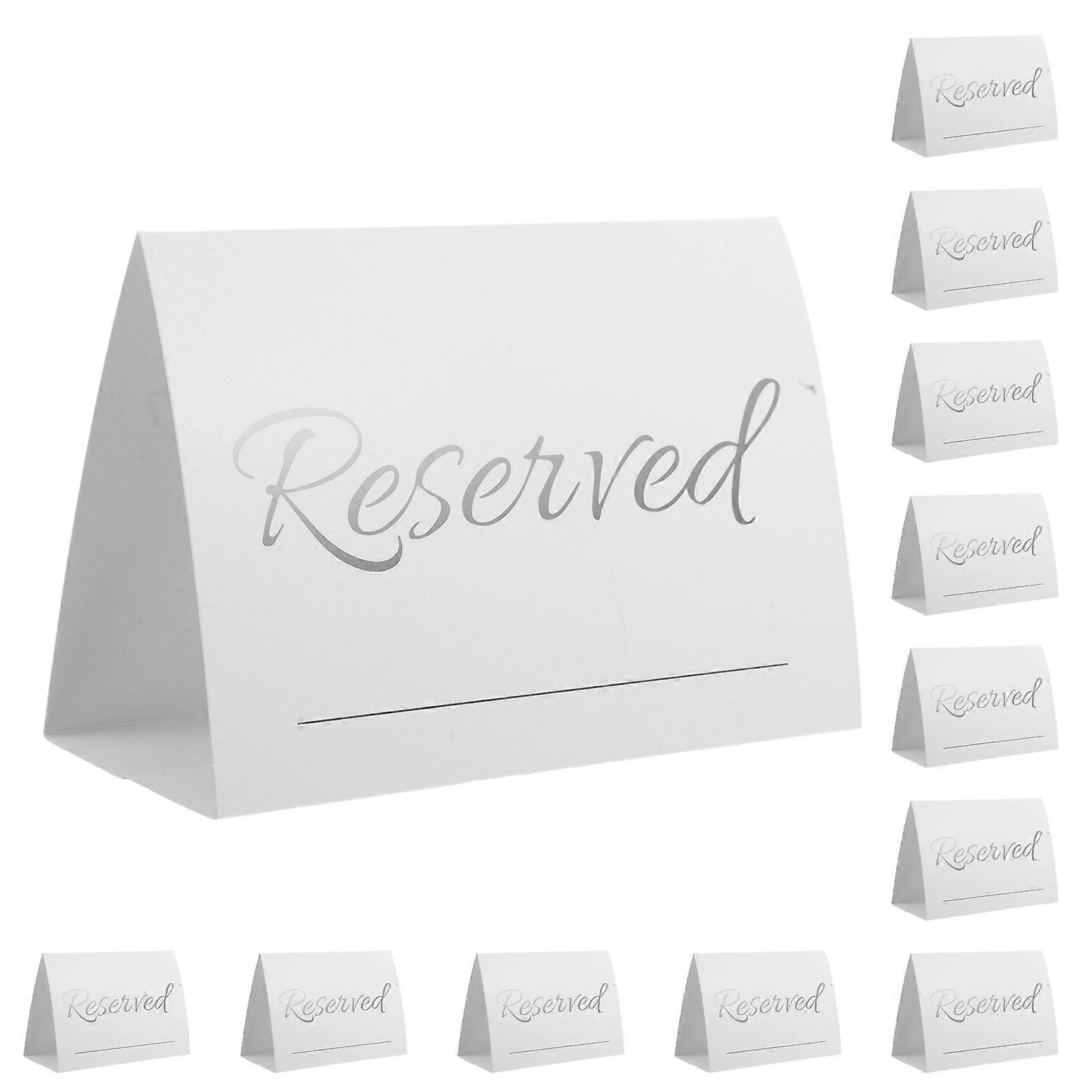 20PCS Wedding Reserved Table Signs Tent Style Seating Cards Minimalist White Name Cards for Banquets Restaurants Elegant Event Seating Arrangement
