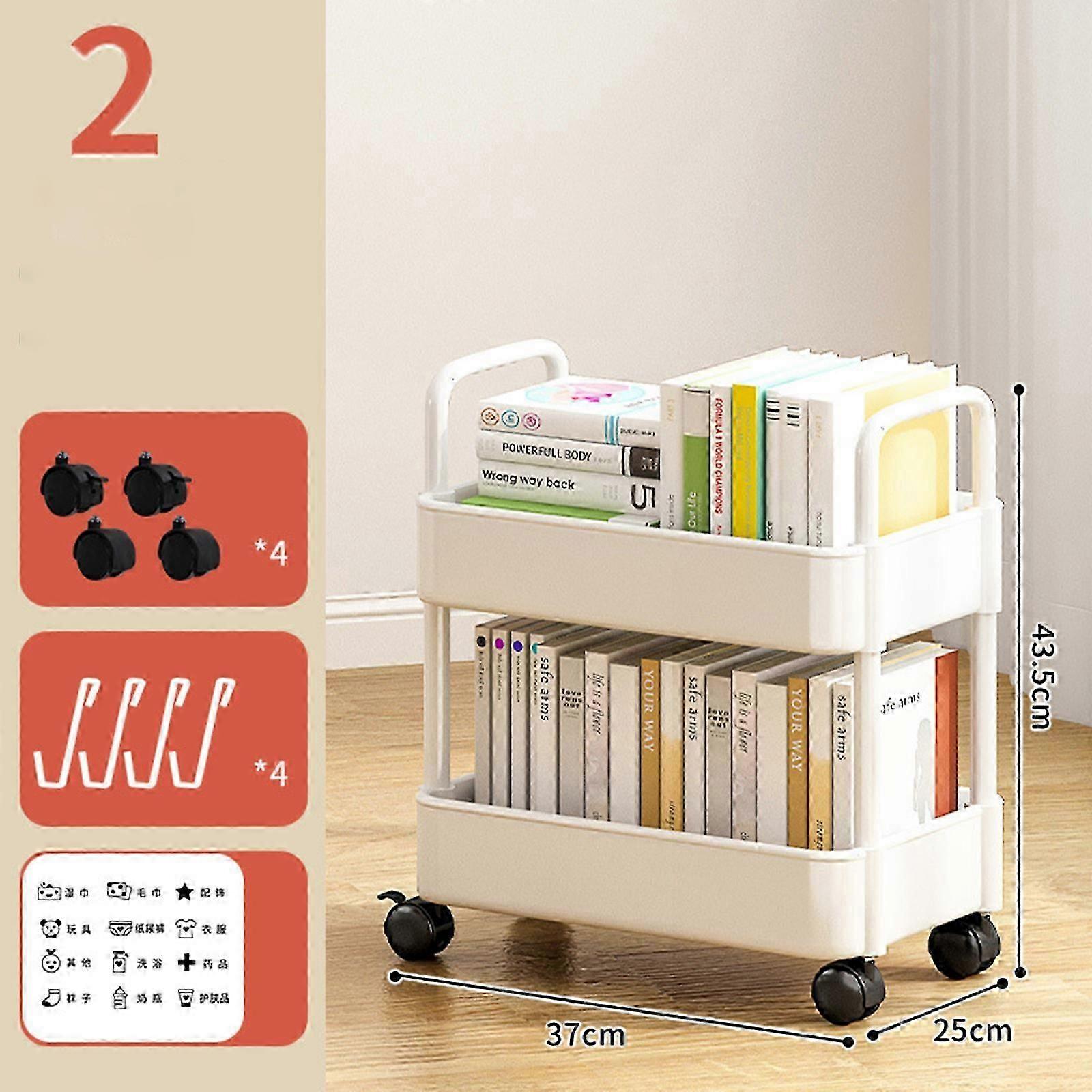 Shopping Cart with Wheels, Book Storage Cart, Shopping Cart with 2/3 shelf, Storage Cart with Pet Wheel, Dormitory