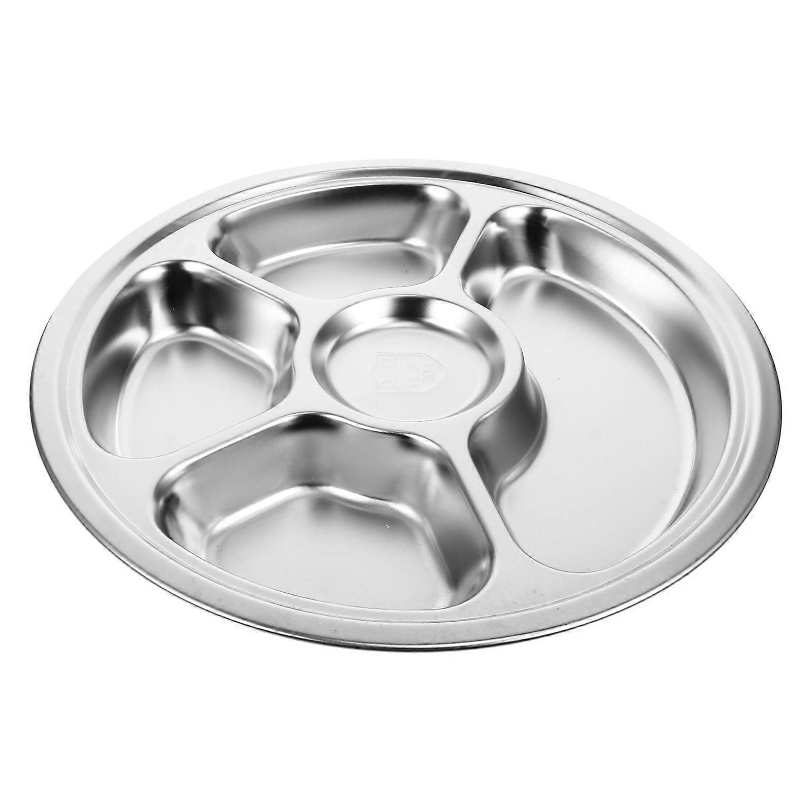 Stainless Steel Divided Serving Tray for Adults Unbreakable, Easy to Clean, Portion Control Design for Healthy Eating
