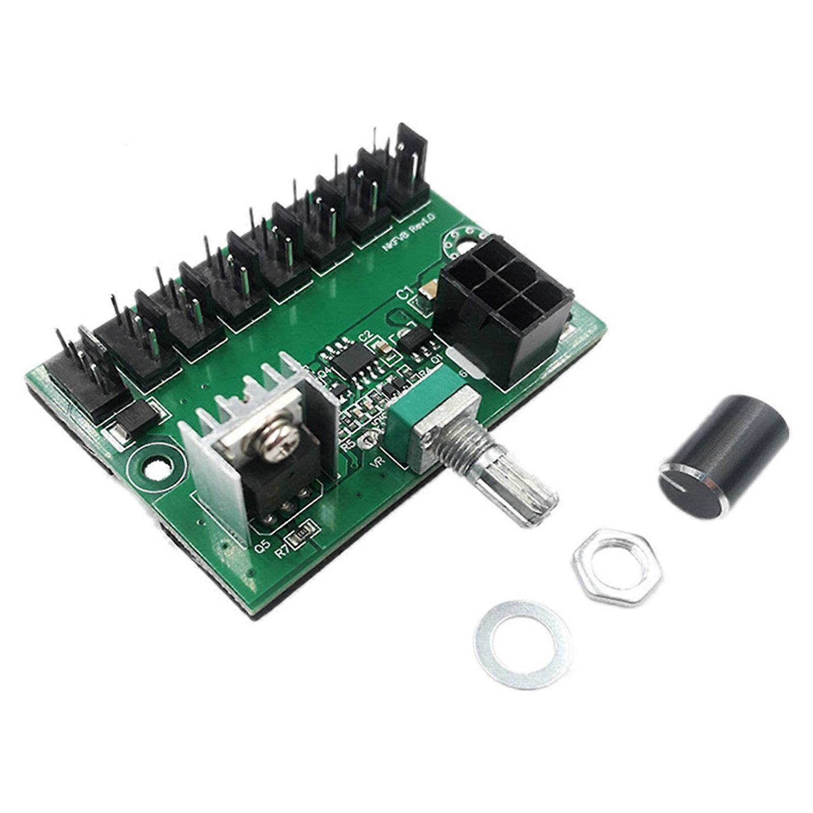 PC Cooling Fan Speed Adapter 6Pin To 3Pin 4Pin Adapter Cooling Fan Control Miner Fan Speed Controller for Mining Machine PC Multicolor