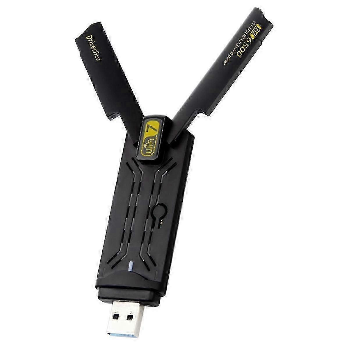 Adatto per adattatore USB WiFi7 6500Mbps BE6500 2.4G e 5.8G e scheda di rete wireless 6GHz 802.11BE adattatore WiFi a unità libera