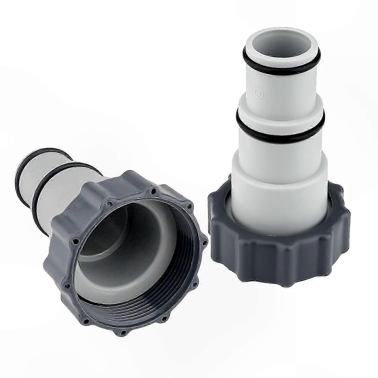 2-Pack Pool Hose Adapter, 32-38mm Threaded Pump Accessory with Seal Ring for Swimming Pool Maintenance