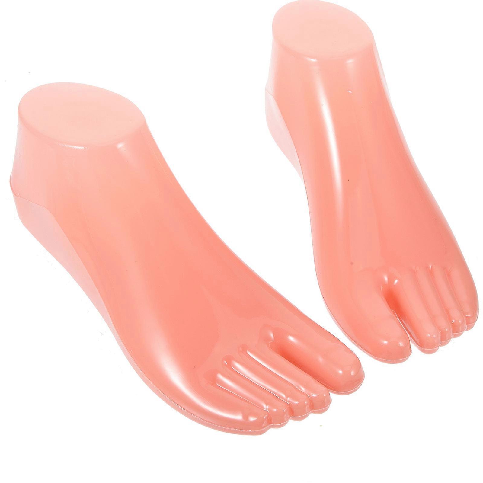 1 Pair Female Shoe Mold for Shop Use Chocolate Plastic Practical and Portable Lightweight 7.5 Inches