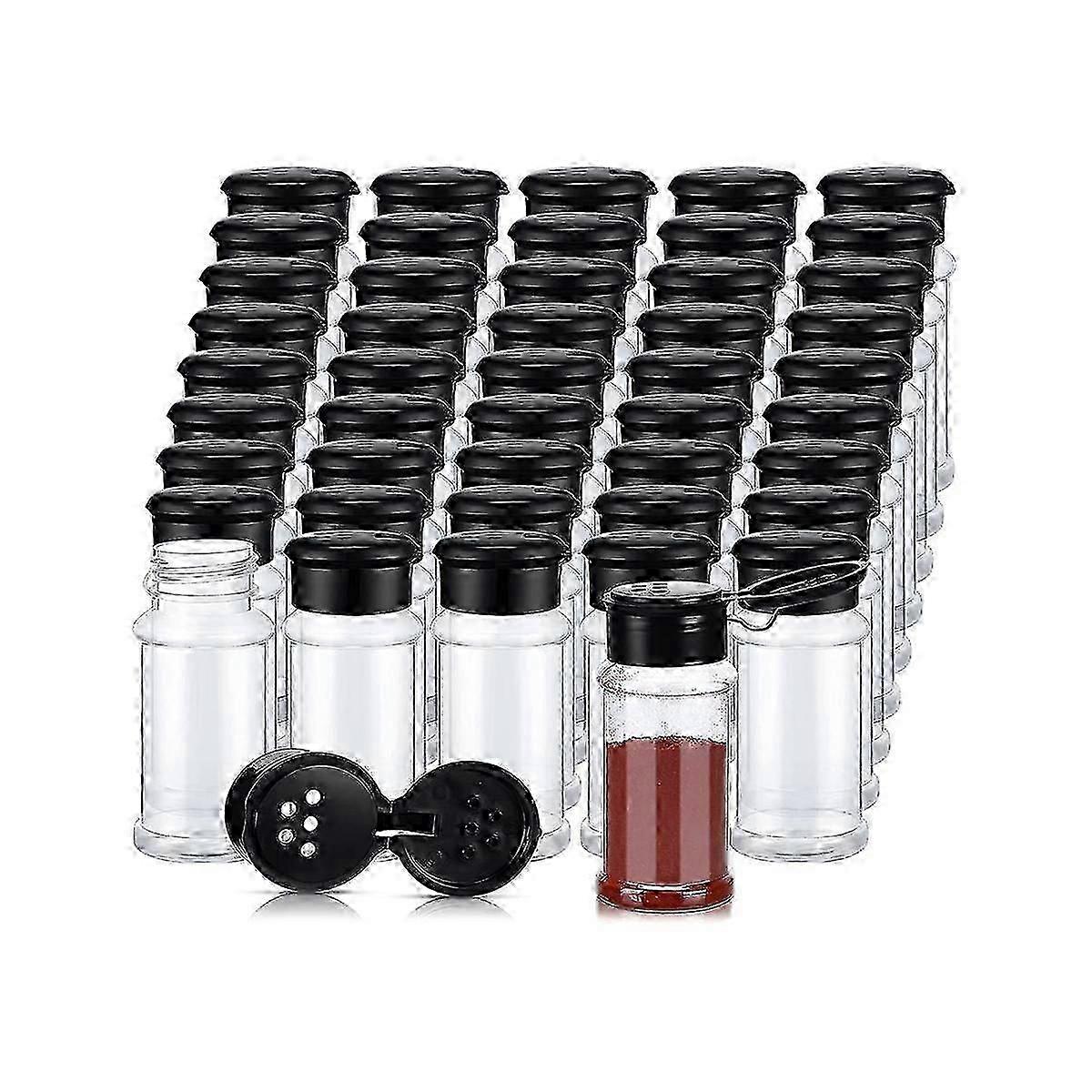 50Pcs Plastic Spice Jars with Shaker Lids Spice Containers Plastic Spice Bottles Seasoning Shaker J