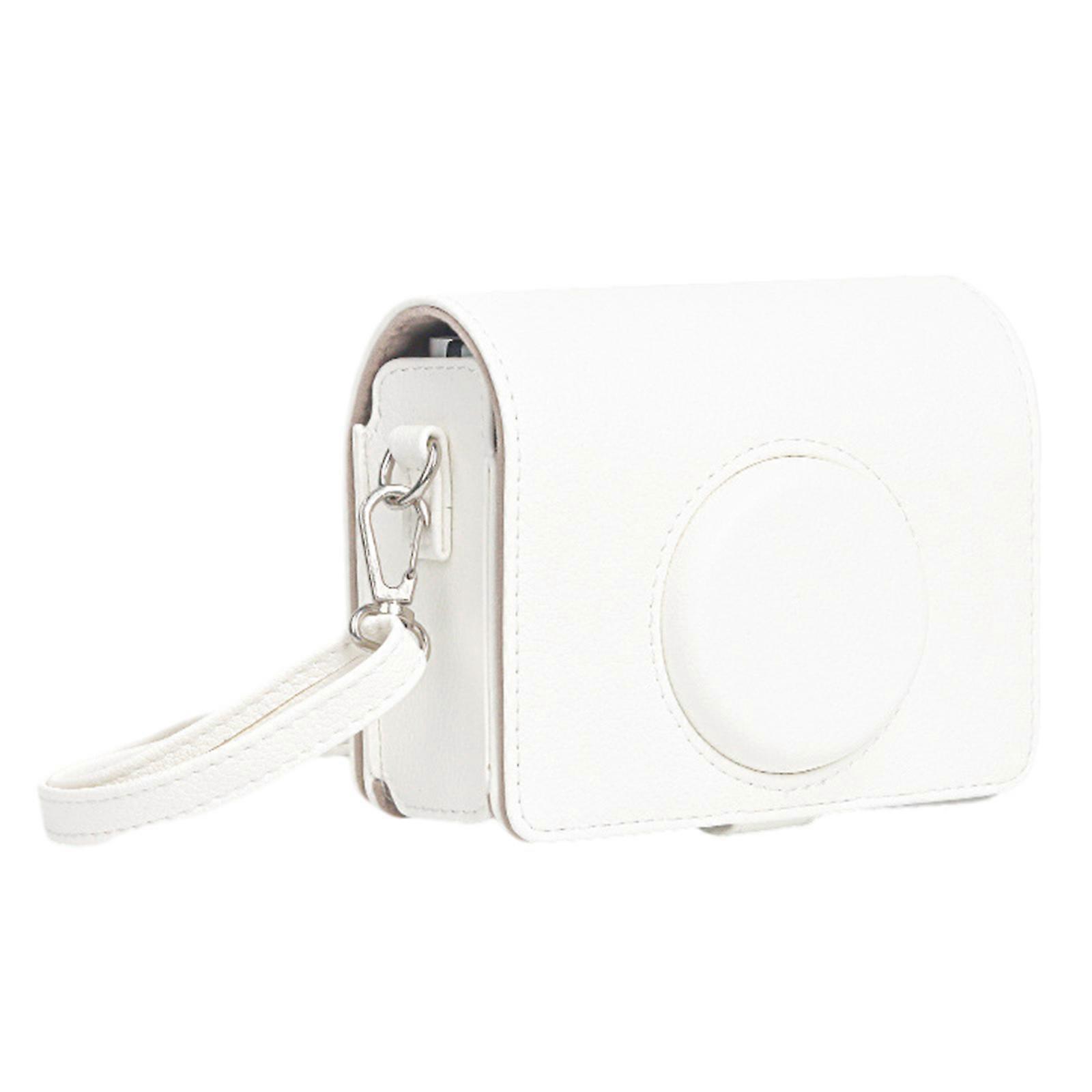 Camera Case for Mini EVO PU Bag Lightweight and Durable Camera Shoulder Bag with Adjustable Strap Leather Holder  White