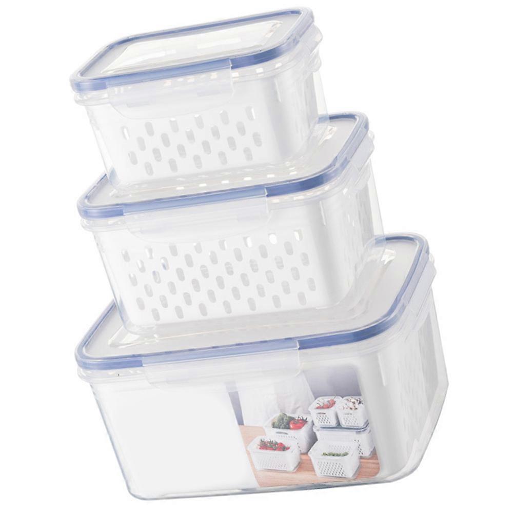 Containers For Refrigerator Fridge Food Storage Container Household Users 15.00X10.00X8.00CM Temperature Resistant 3Pcs