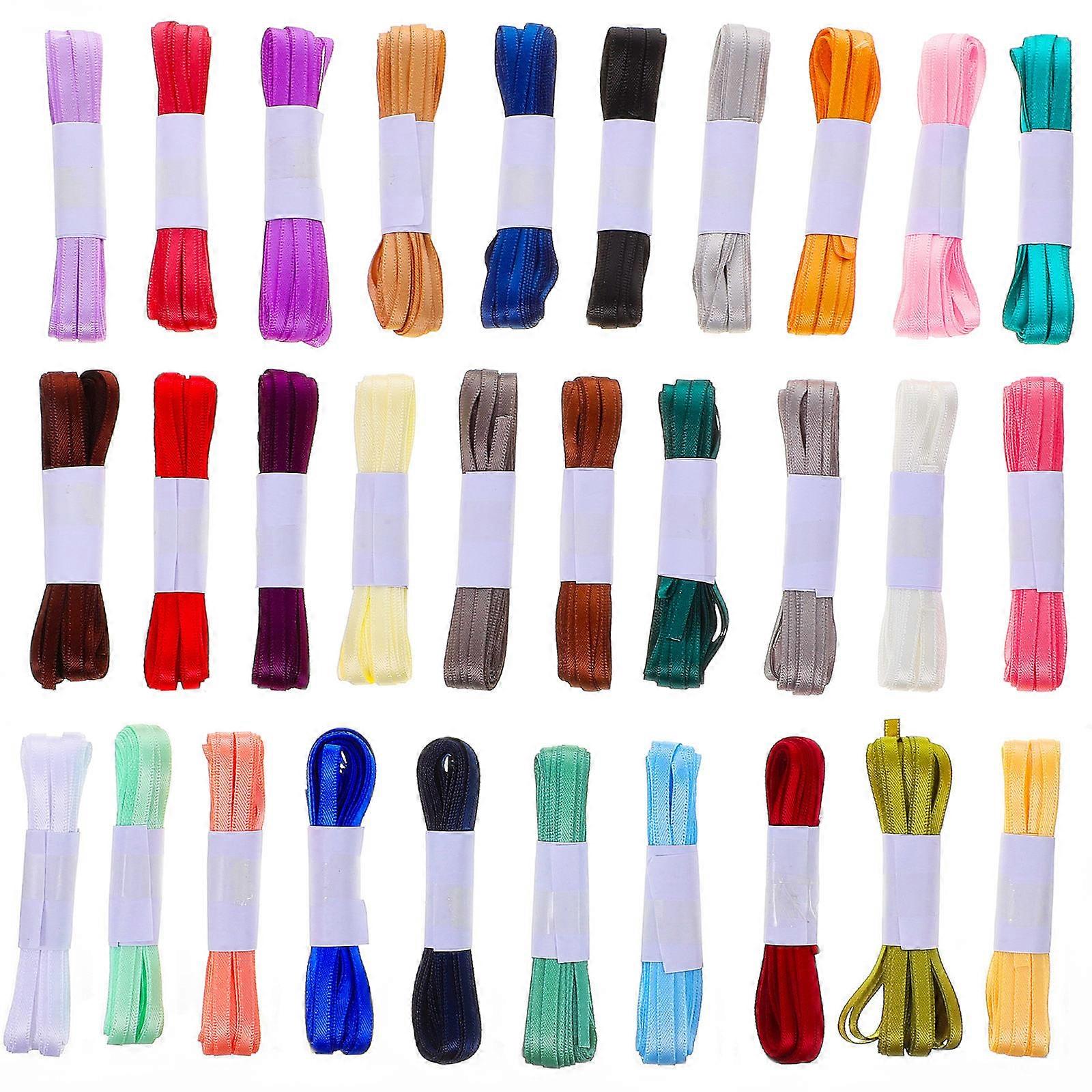 Solid Color Ribbon for Craft Made of Polyester in Assorted Colors Widely Used for Gifts and DIY 30pcs