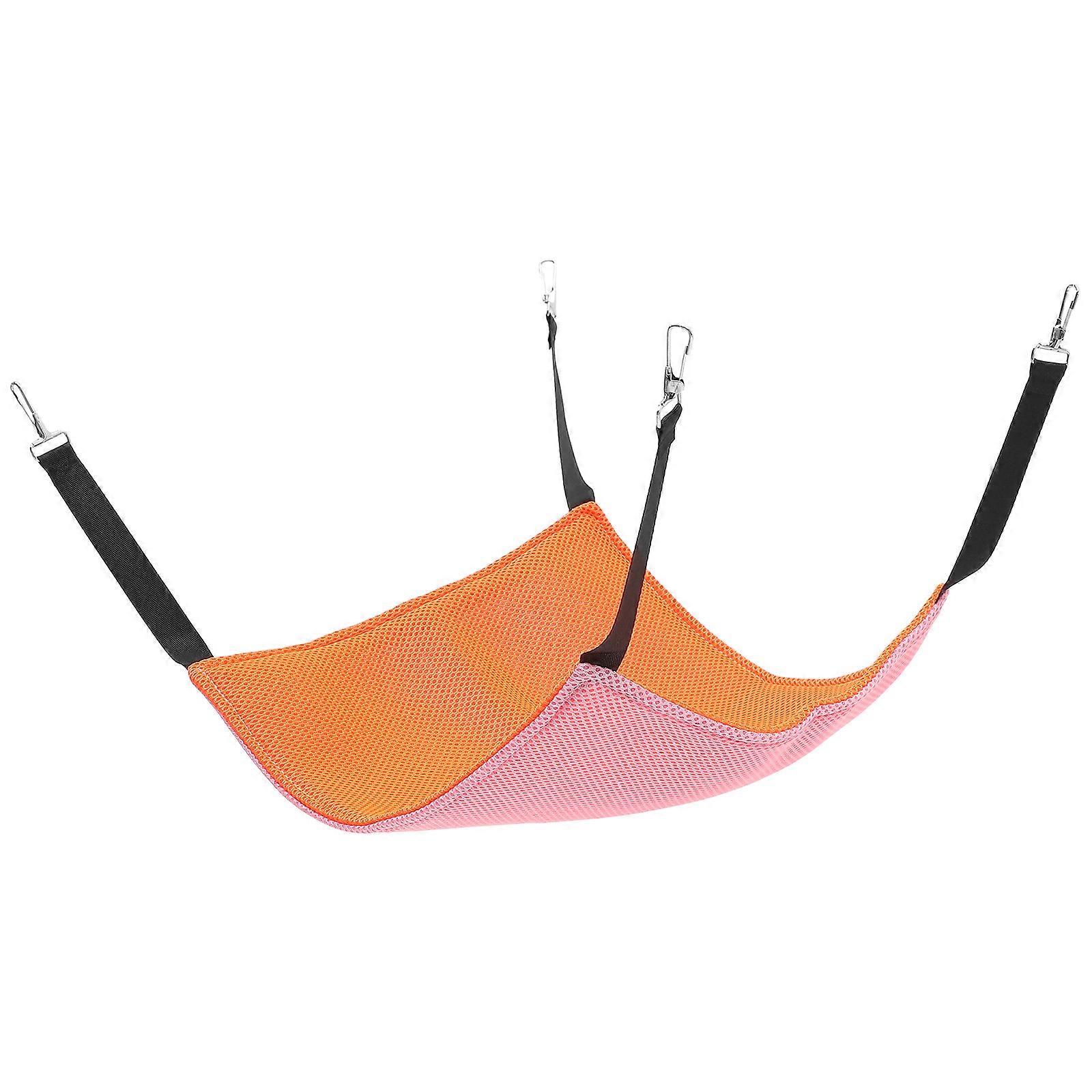 Comfortable Cat Hammock Bed Made of Cotton and Linen for Pet Use Orange