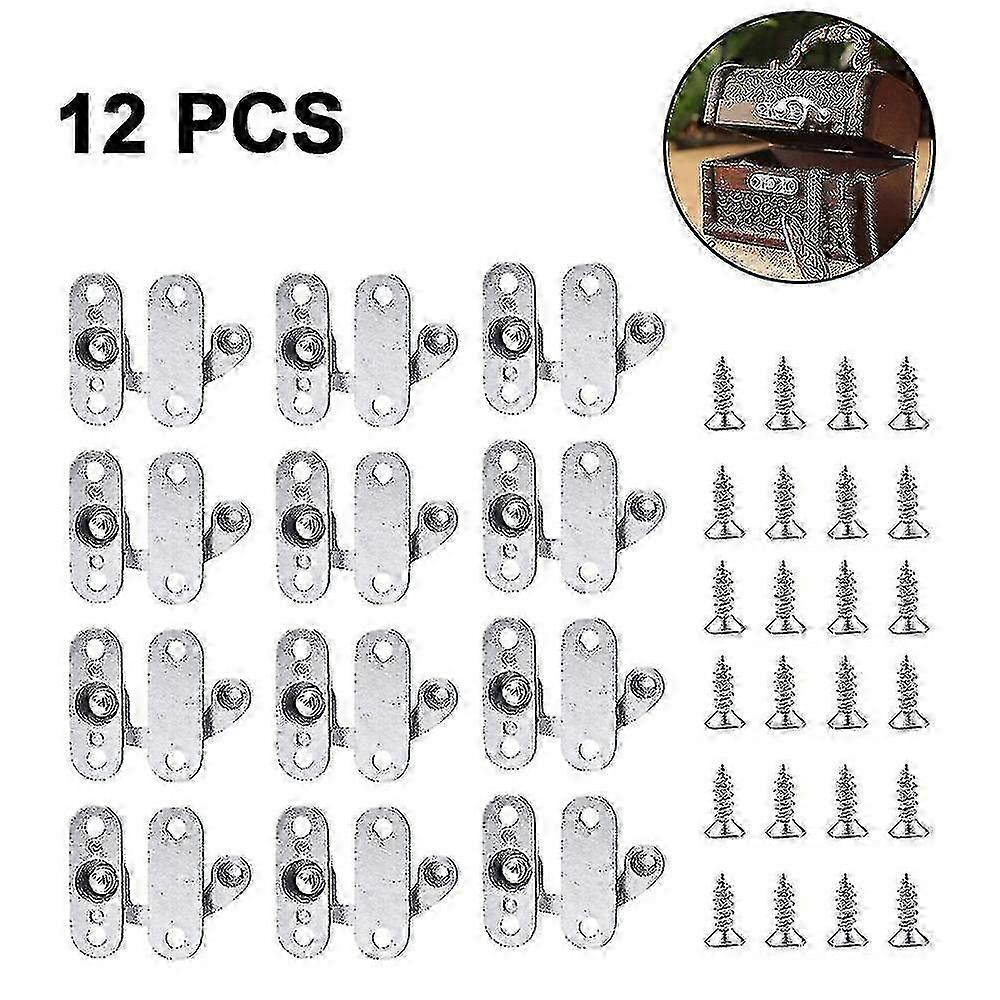2025 12x αντίκες ορείχαλκος διακοσμητική κλειδαριά δώρων κρασιού κιβωτίων κοσμημάτων hasp ξύλινη με βίδες