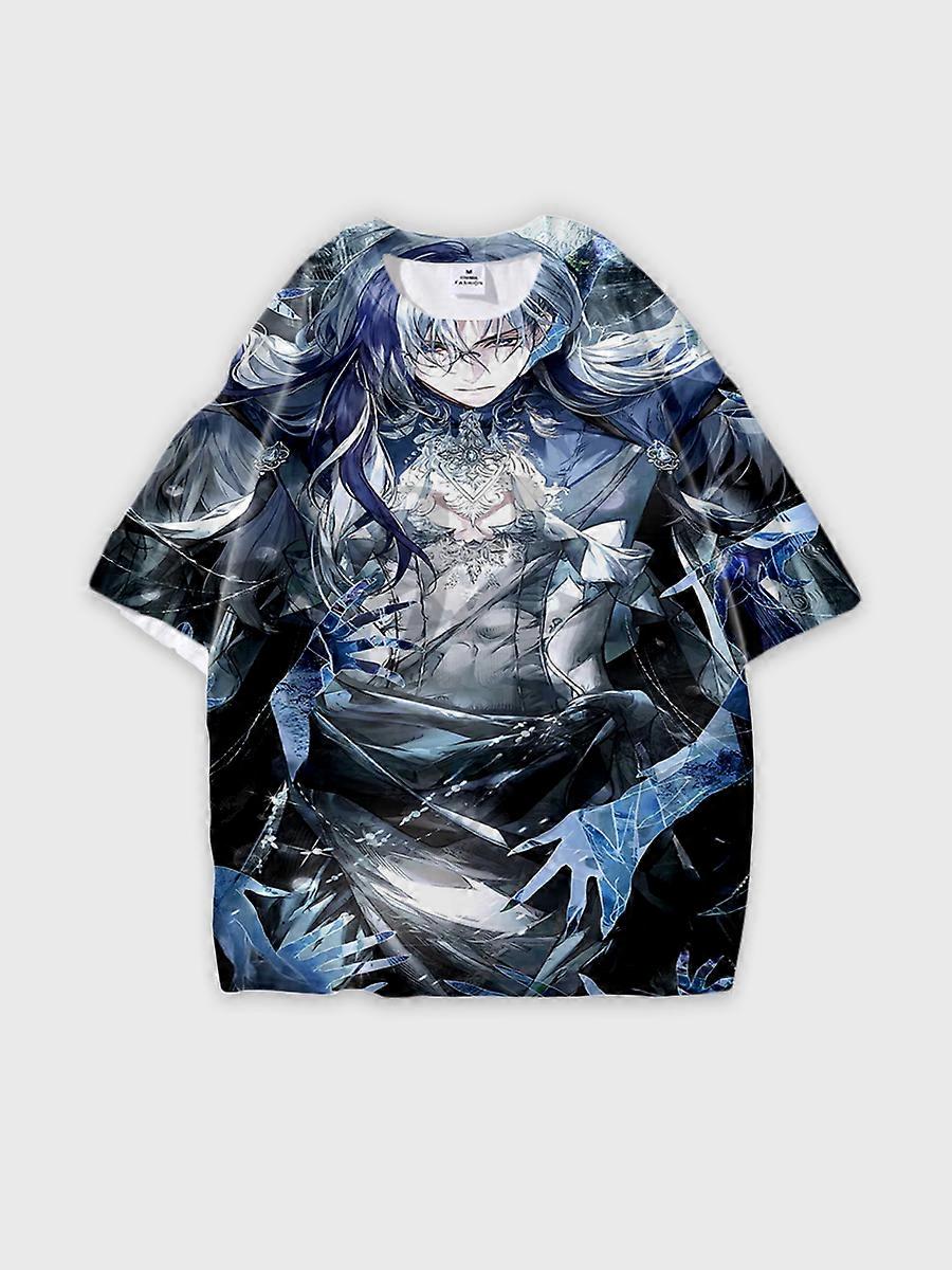 T-shirt round neck Role Pattern loose short sleeve E3515