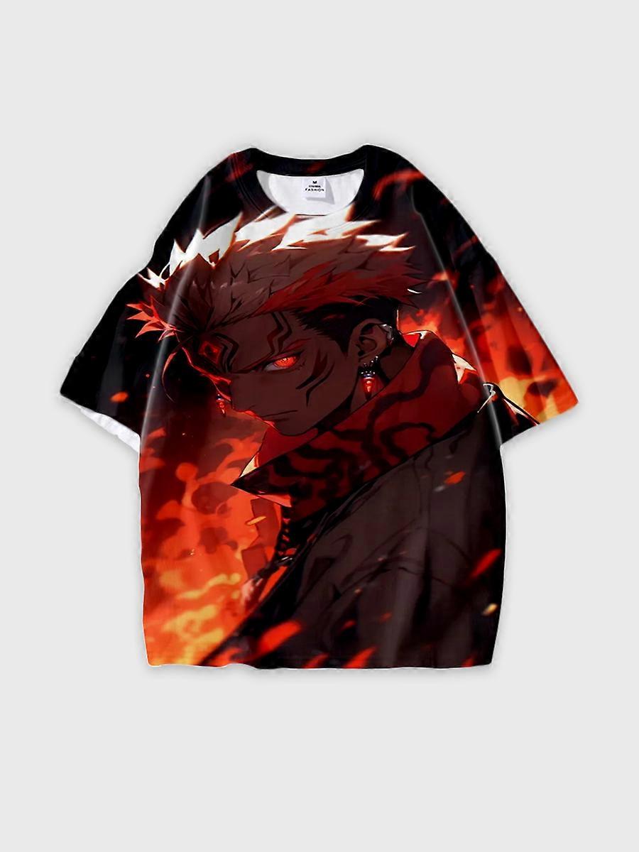 T-shirt round neck Character Pattern loose short sleeve P3035