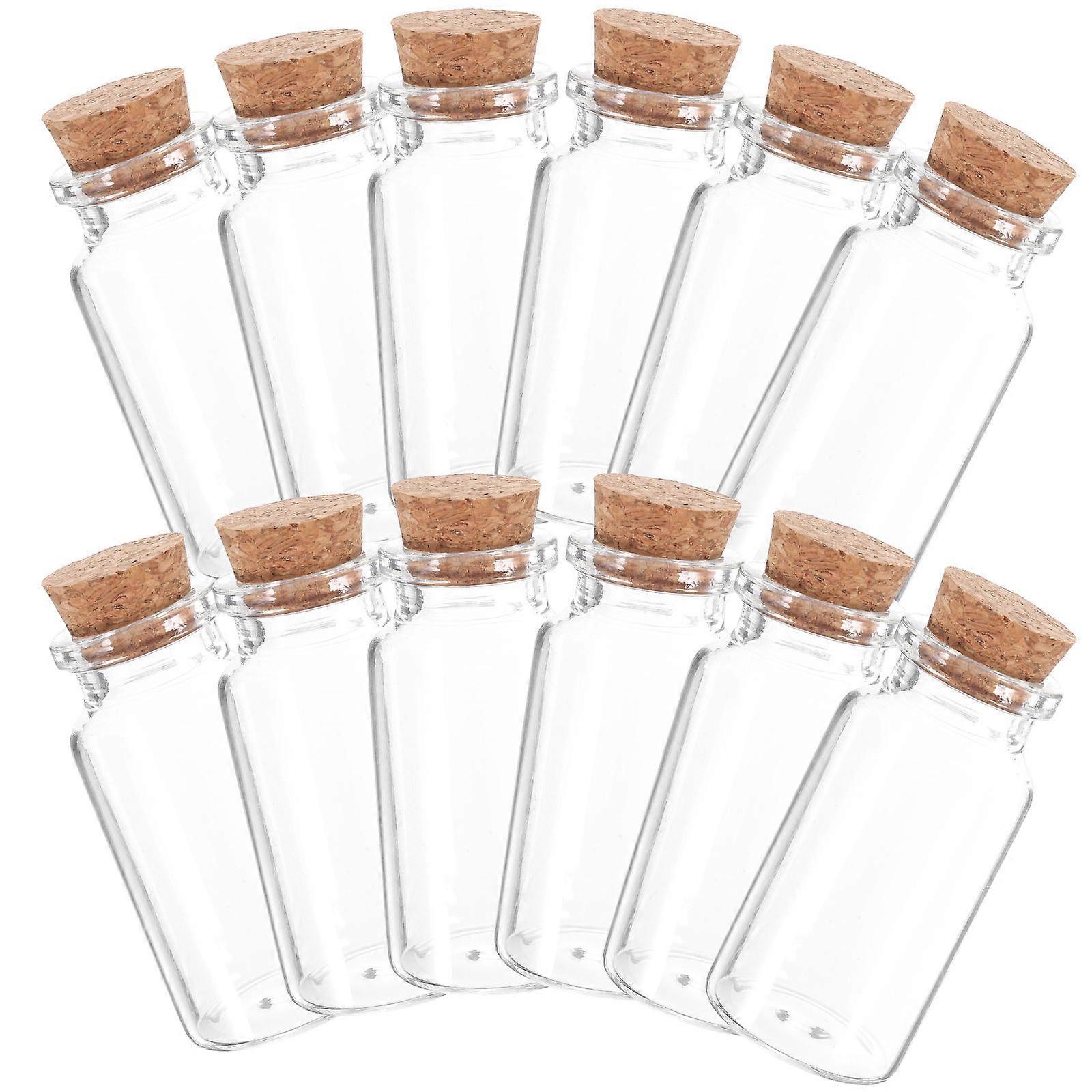 Glass Vials with Cork for Storage Use Clear and with Excellent Sealing Effects 12pcs Mini Glass Bottles