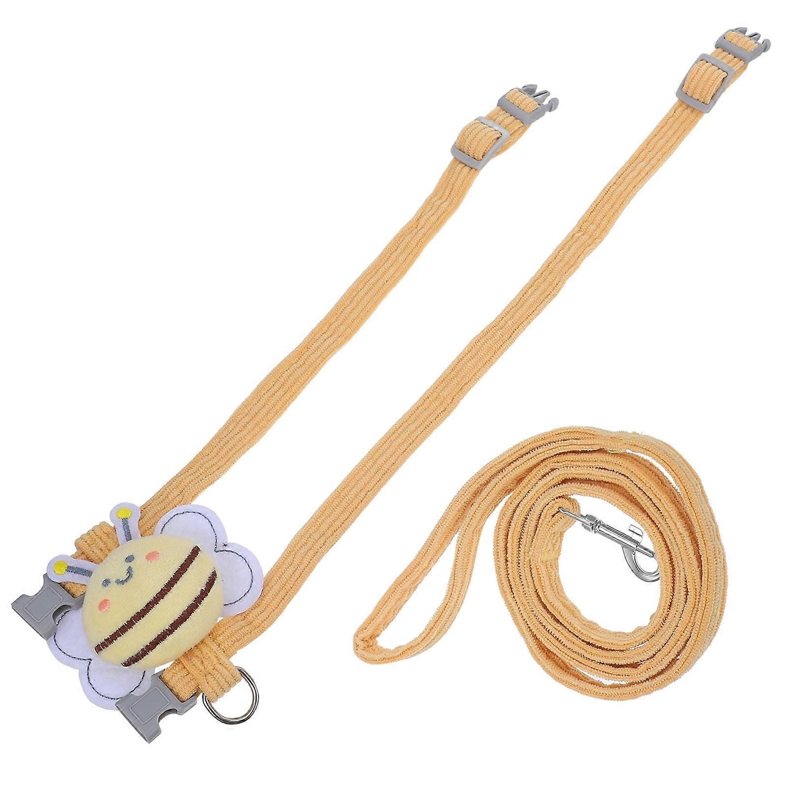 Cute Cat Harness 1 Set For Small Dogs And Cats Yellow Adjustable For Walking Comfort And Training