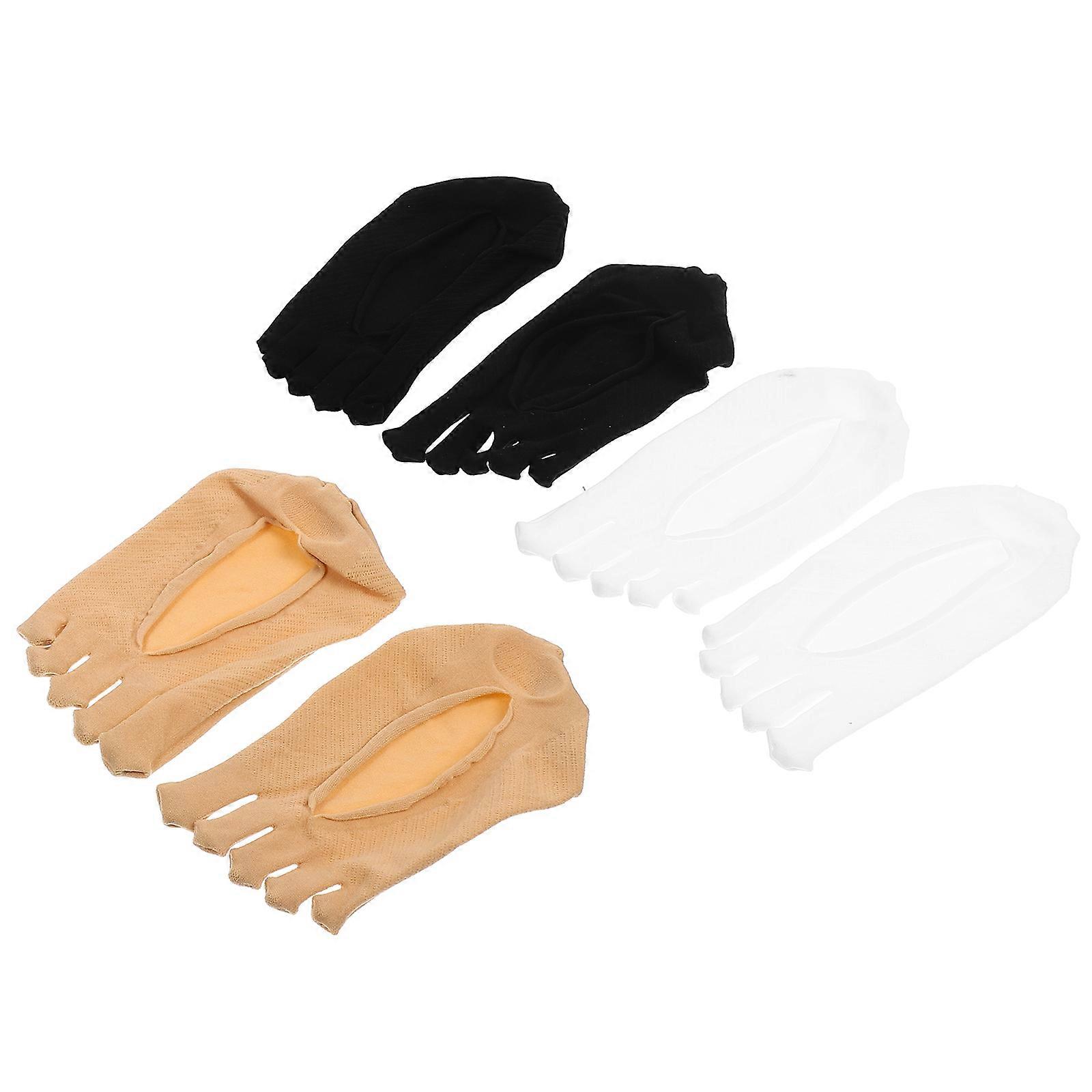 3 Pairs Women Toe Separation Invisible Socks Breathable Daily Use Socks