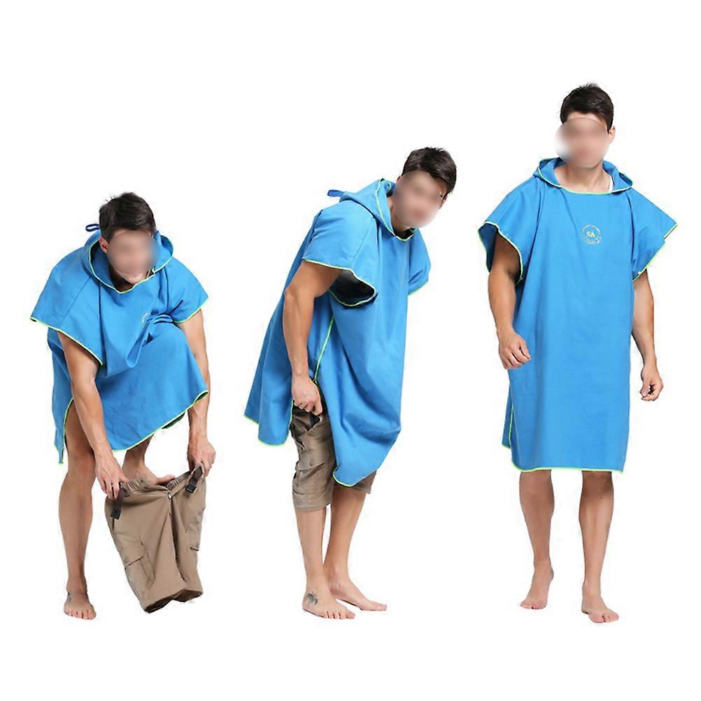 Fast Drying Beach Towel Bathrobe In Sky-Blue Size 109X91cm Ideal For Swimming And Hot Spring 1Set