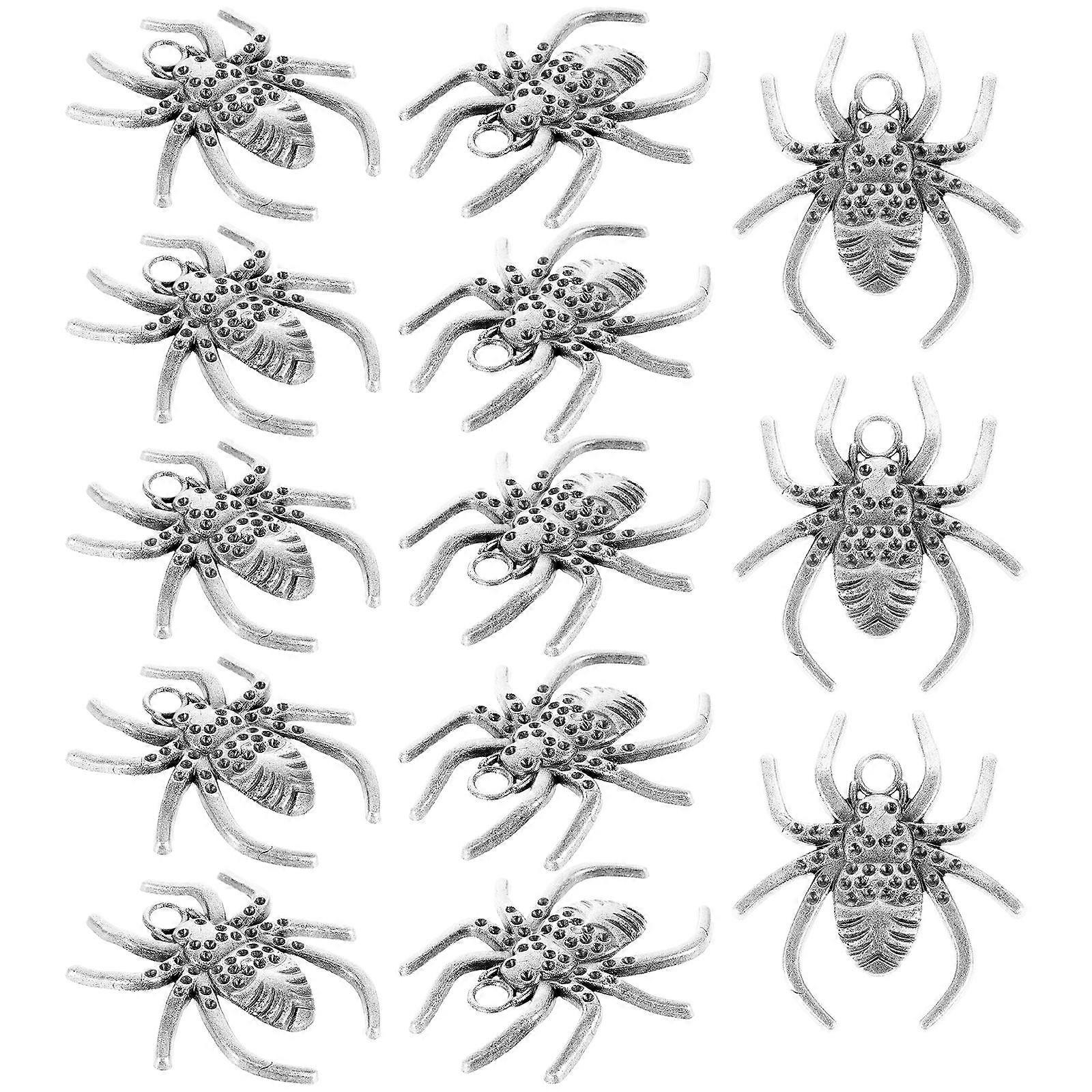 Silver Spider Shape Charms For Halloween Decorations 20Set Perfect For DIY Jewelry Making And Home Decor