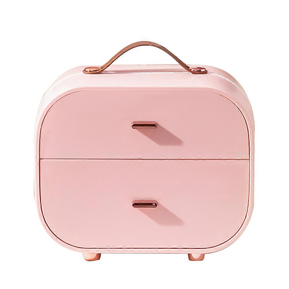 Pink Plastic Storage Box for Makeup and Cosmetic Items with Good Sealing Performance and Sturdy Structure 1Pc