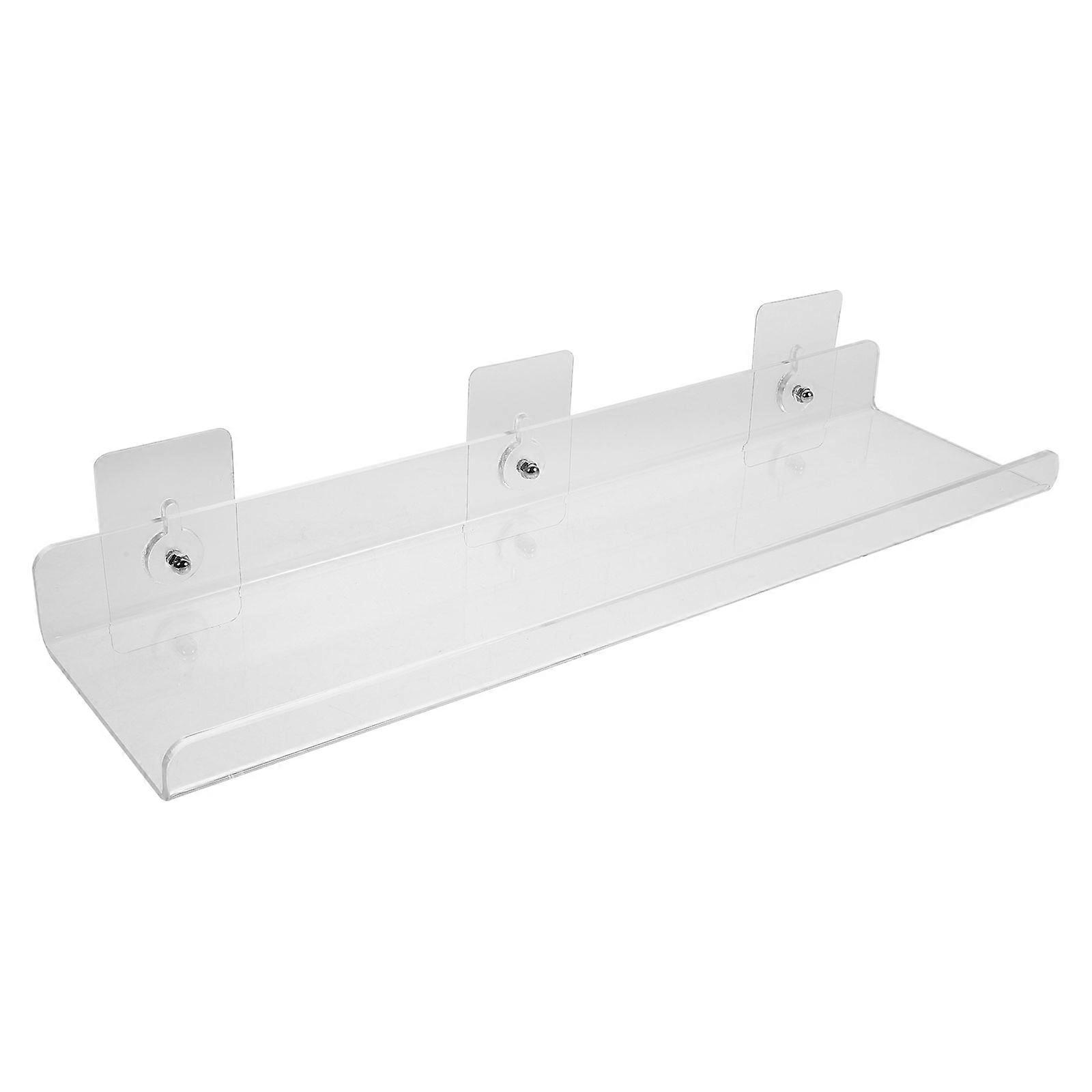 Wall Display 2pcs Clear Floating Shelves Narrow Space Saving Bathroom Corner Organizing Rack