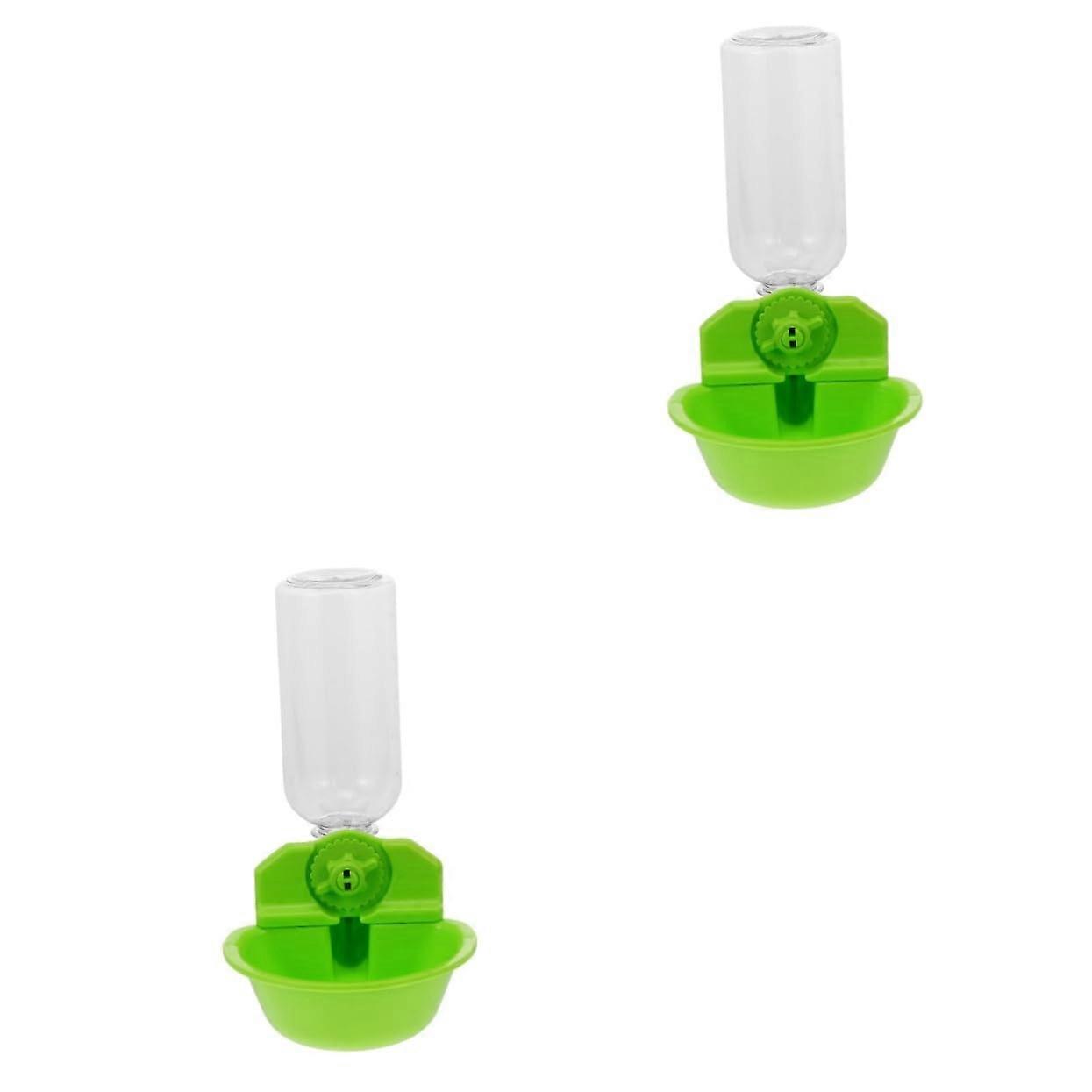 Drinking Fountains for Pets 2-Pack Dog Water Dispenser Cat Waterer Water Container Green PP Automatic Feeder Dogs/Cats