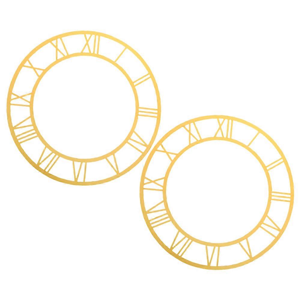 Wall Clock Sticker Set Acrylic Mirror Round Frameless Clock Decal with Roman Numerals for Decoration