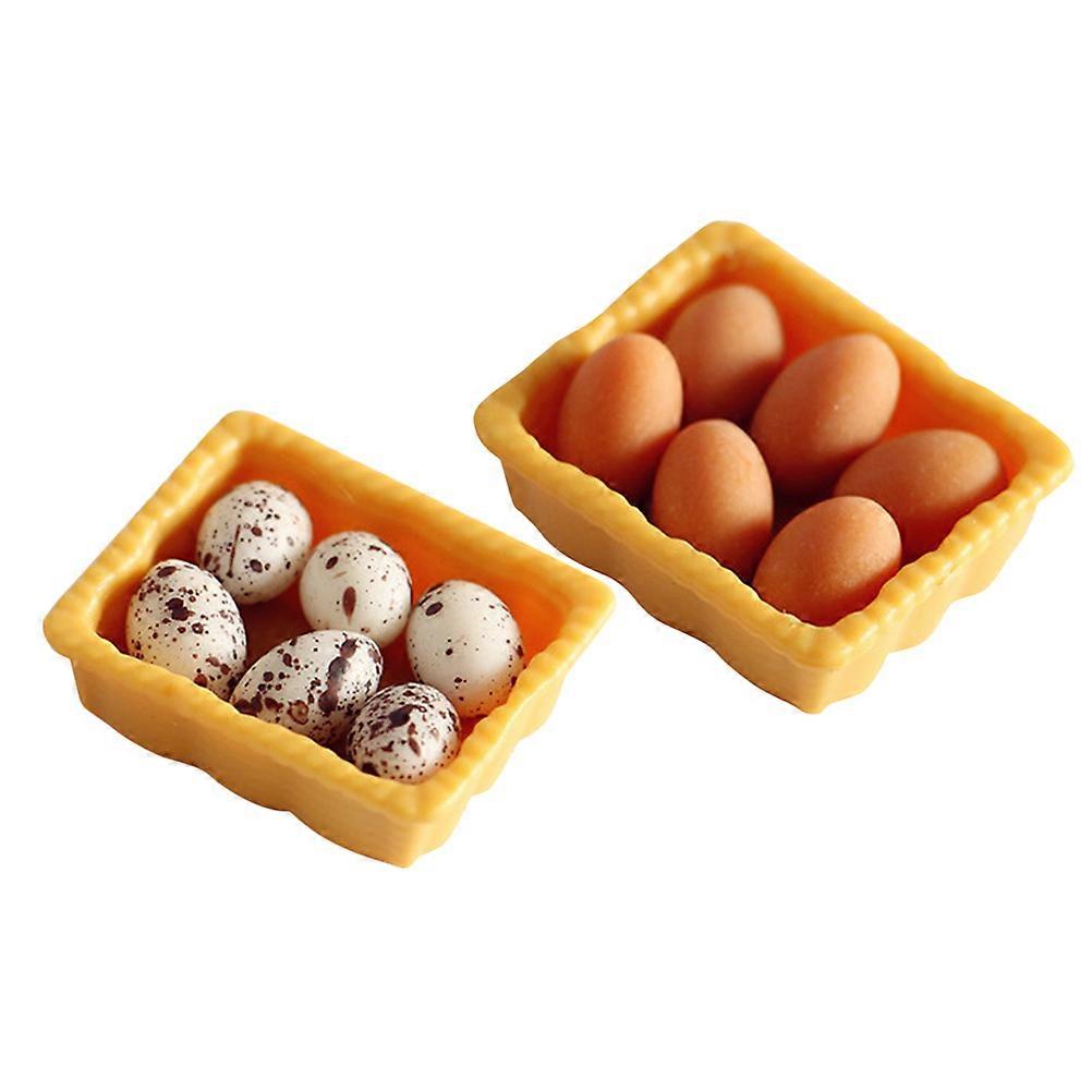 Miniature Eggs for DIY Craft, Realistic Egg Tray Models for Micro Landscaping