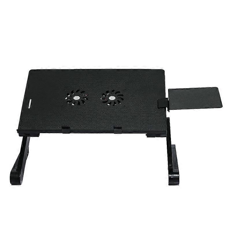 T8 Folding Laptop Desk with Fan & Mouse Board (Black) with Fan & Mouse Board (Black)