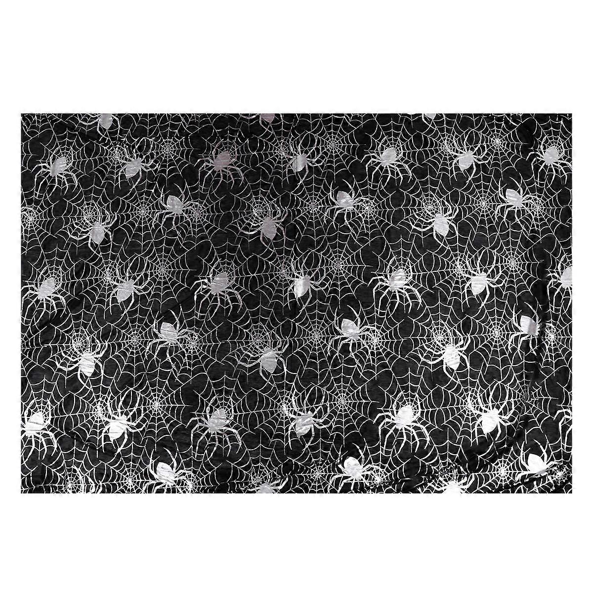 1Pcs Halloween Table Runner Tablecloth Rectangle Shape Black Polyester Perfect For Restaurant Decoration