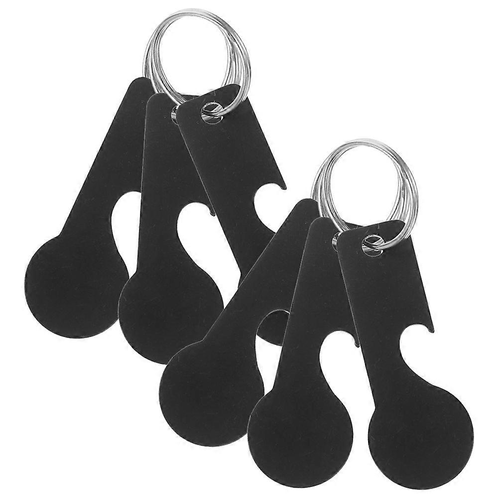 Compact Black Shopping Trolley Remover Tool Keyring 6Set Suitable For Keychain Use And Everyday Convenience