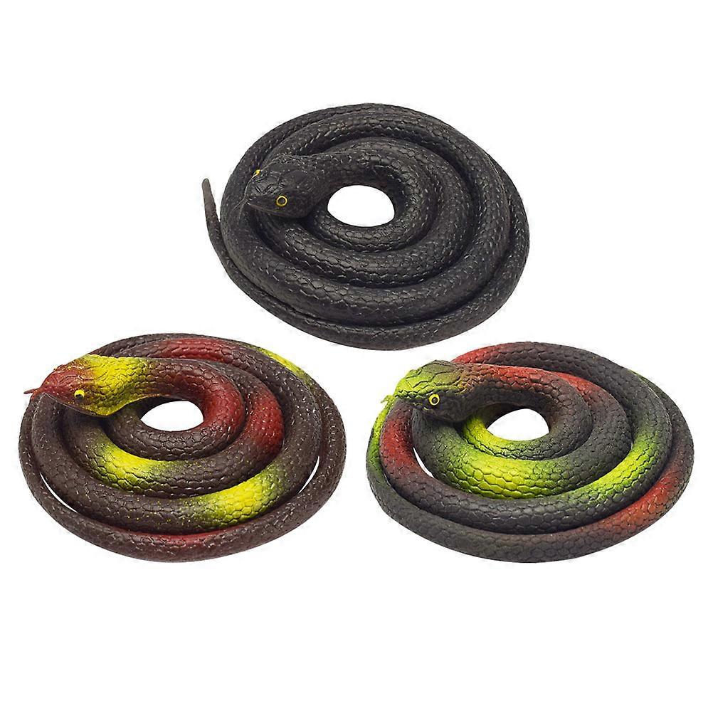 Lifelike Snake Model 3Pcs Realistic Design Prank Prop For Fun And Entertainment Featuring Flexible Appearance