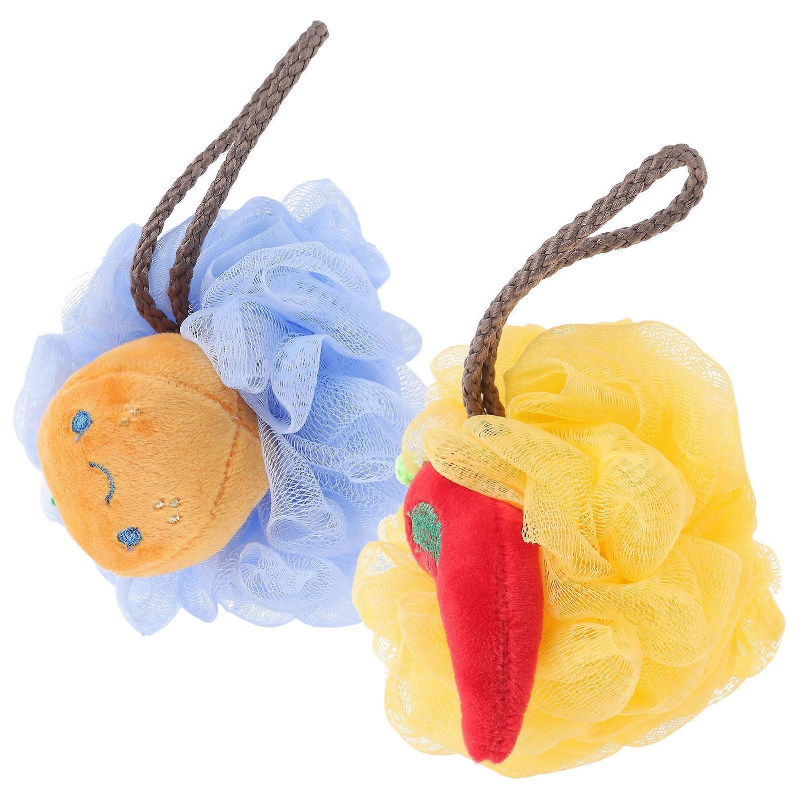 Bath Scrubber with Rich Foaming for Gentle Exfoliating and Cleansing Skin in Assorted Colors 2Pcs