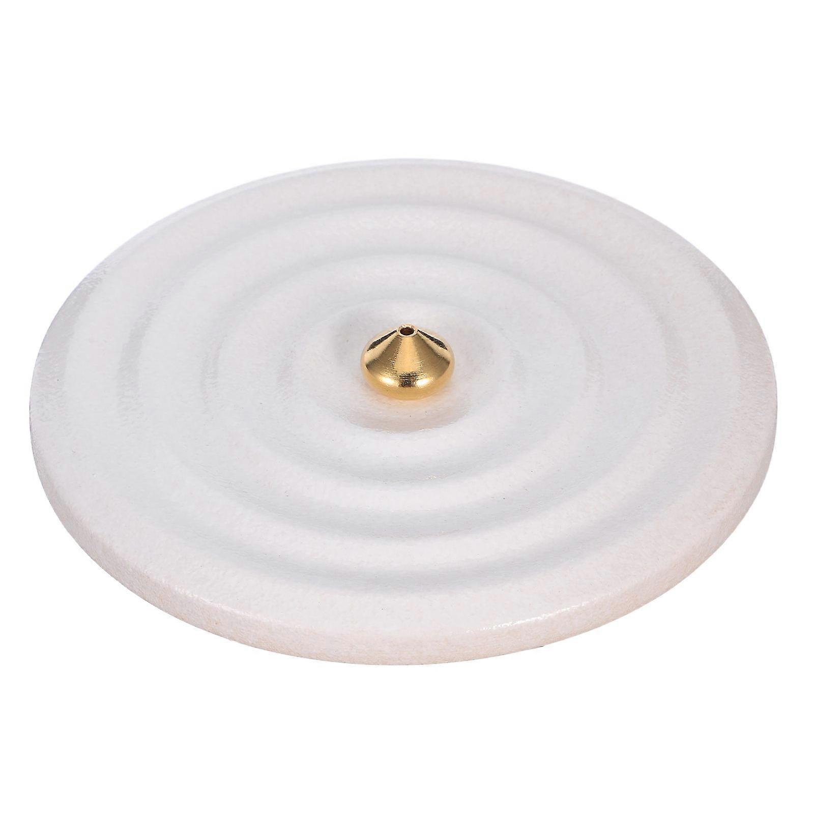 White Incense Holder For Aromatherapy Office Decor 4.72X4.72X0.35IN Zen Style Material 1Set