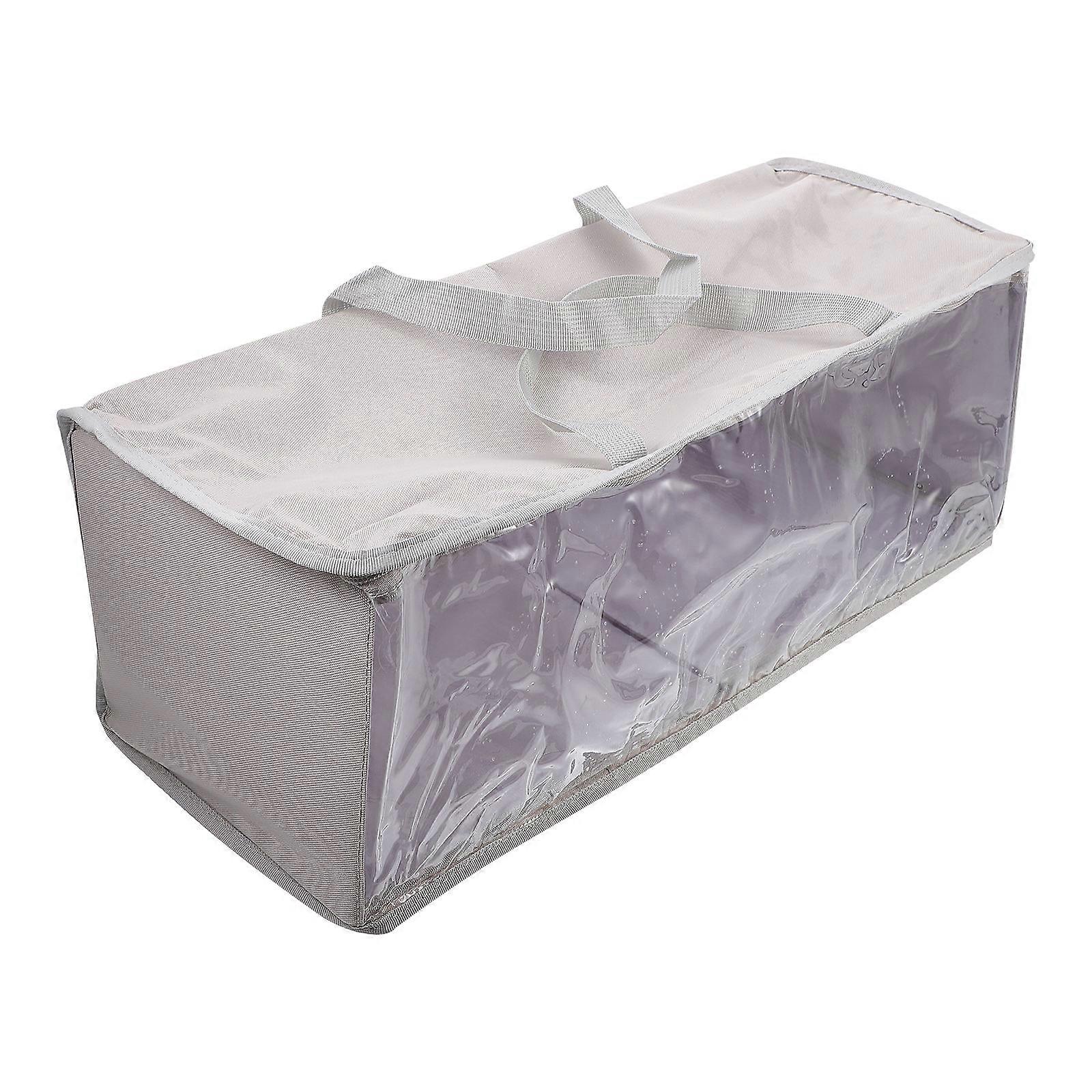Oxford Cloth Bag 1Pack Multifunctional Large Capacity Storage Solution For Clothing Home Use Light Grey Simple Style With Portable Handle