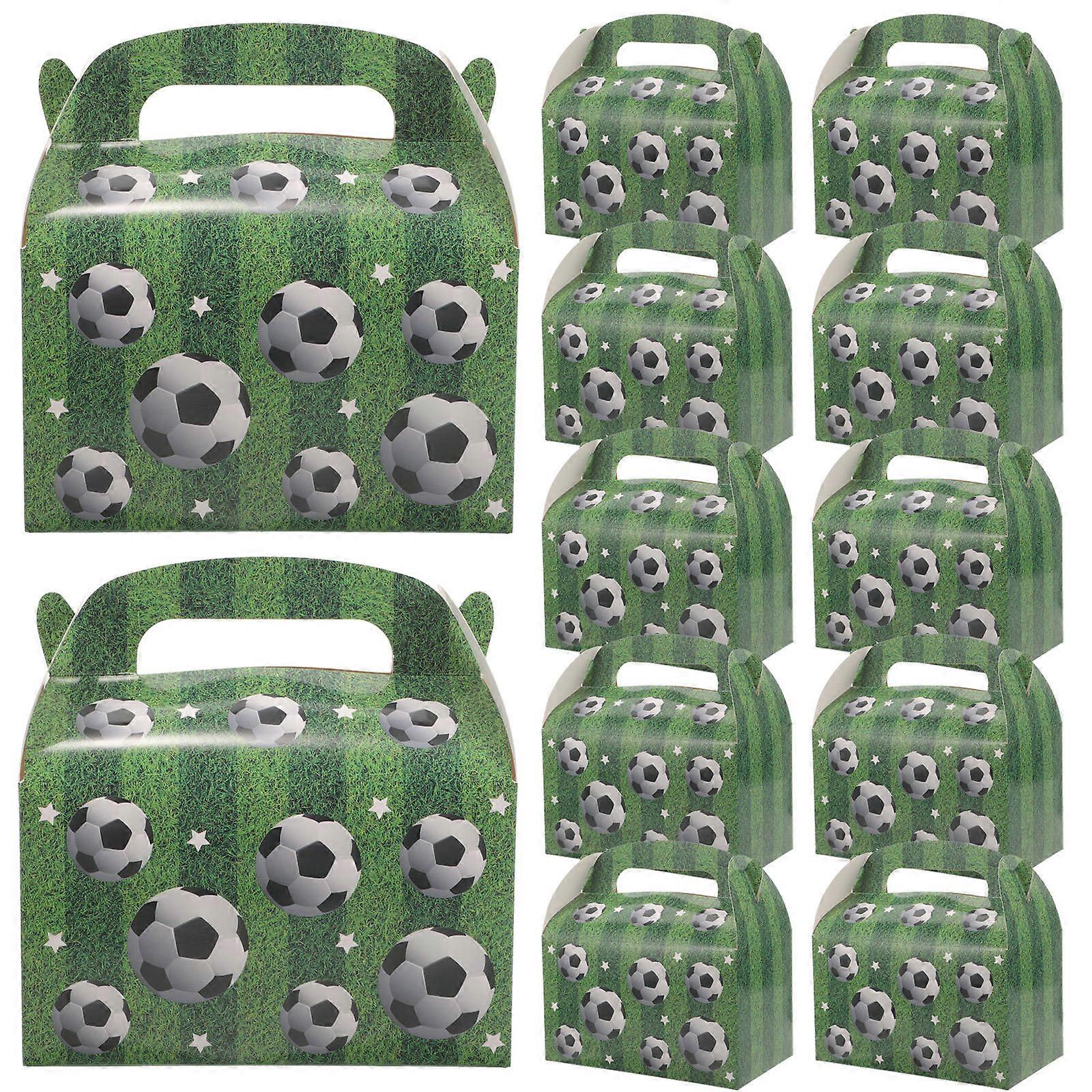 Cookie Boxes Portable 12Pcs Soccer Theme Gable Box Assorted Color Gift Container For Birthday Party
