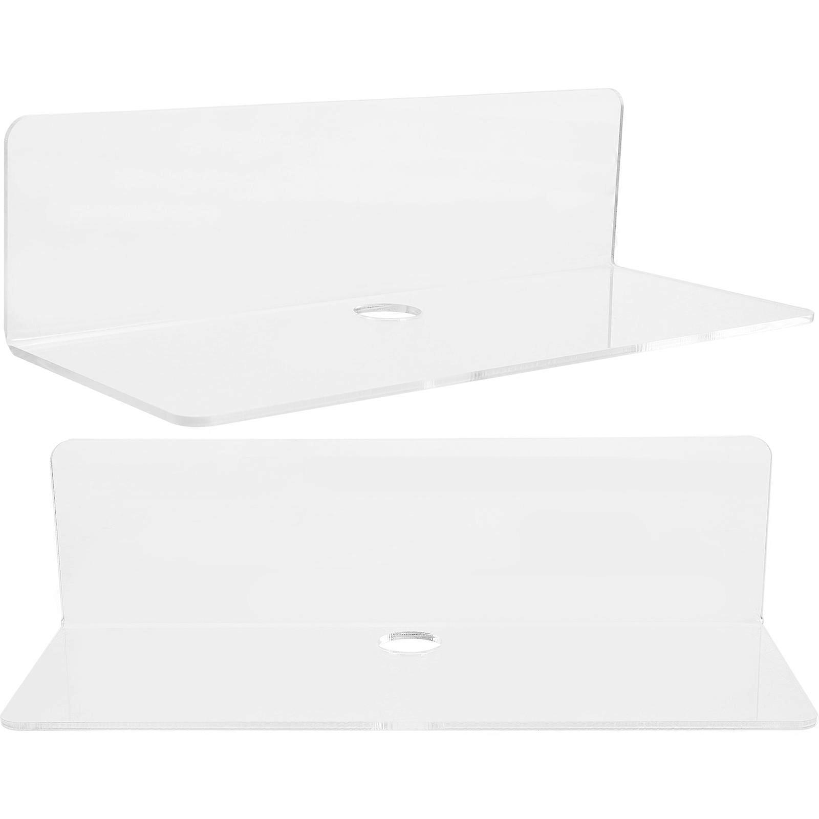Acrylic Floating Wall Shelves Transparent Home Storage Mounted Display Shelf Kitchen Bathroom Bedroom Compact Design Easy To Clean