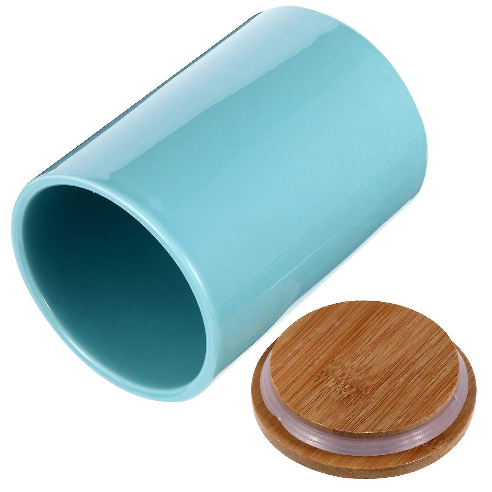 Blue Ceramic Sealing Can for Home 900ml Storage Container Keeps Food Fresh Longer