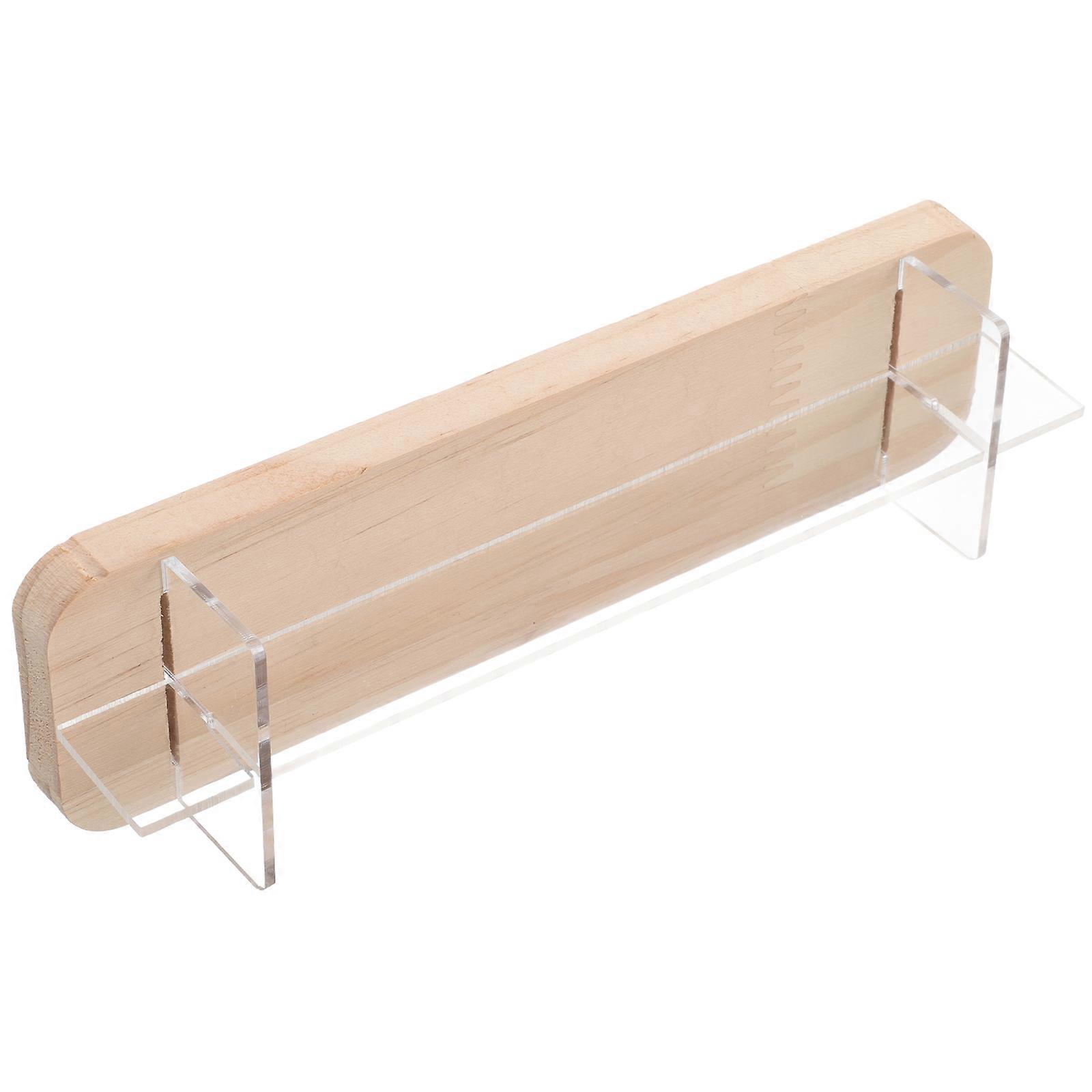 Wooden Display Riser Rectangular Counter Shelf Spice Rack Organizer for Retail Cupcake Figures Dolls Collection 2pcs