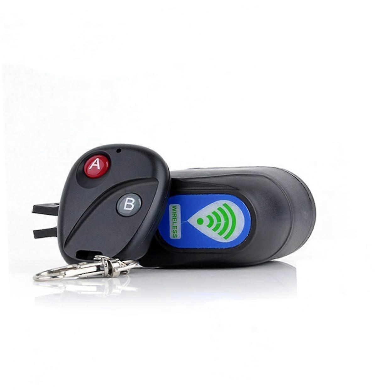 Wireless Bicycle Theft Alarm System with Remote Control, Adjustable Sensitivity, Compatible with Mountain and Road Bikes, Black