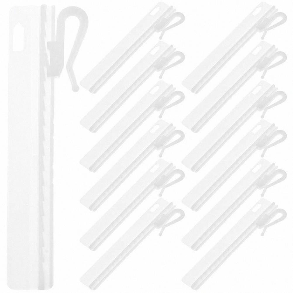 25 Pack Adjustable Plastic Curtain Rod Hooks for Drapery and Tape Clips