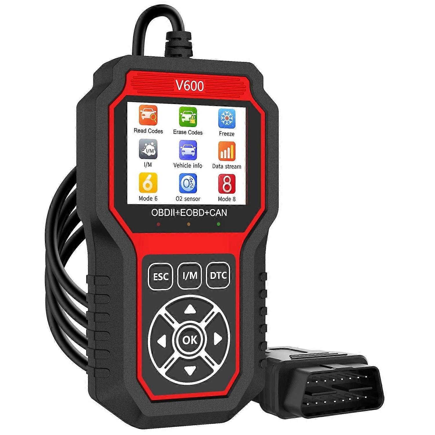 V600 OBD2 Car Diagnostic Scanner Battery Tester Engine Fault Code Reader Oxygen Sensor Diagnostic To