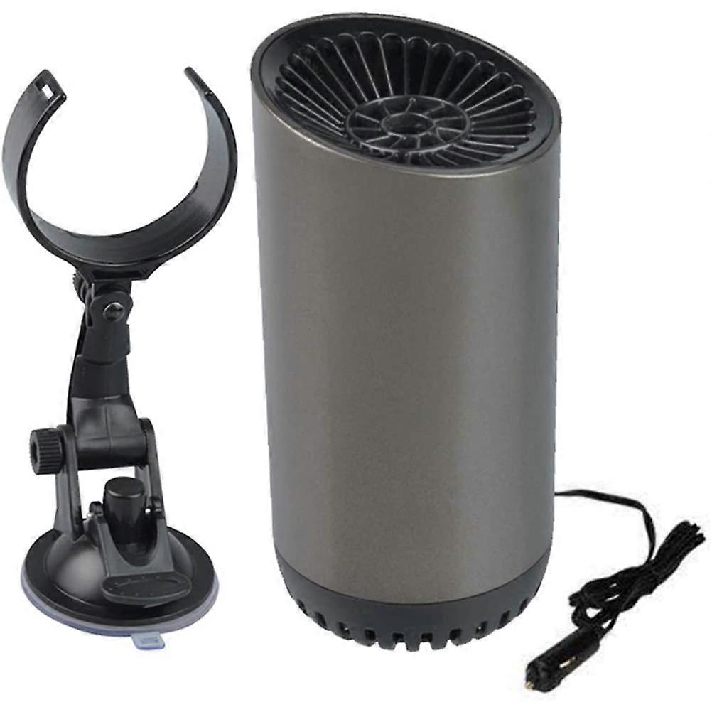 12V Auto Cylinder Heater for Windshield, Fast Defroster and Defogger, Energy-Saving Low Fan Heater, Black